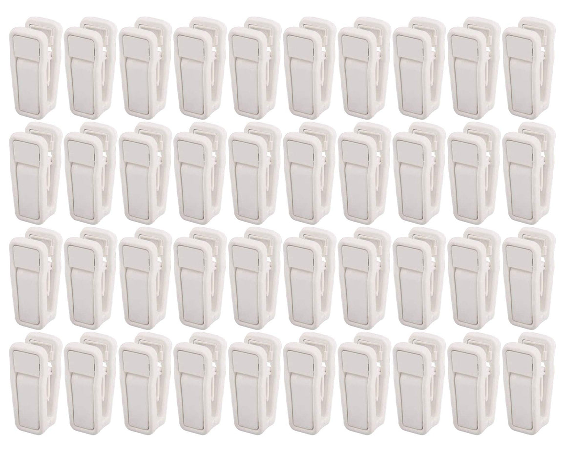 Kiseer Plastic Baby Hanger Clips, 40 Pcs Slim-Line Finger Clips Set Clothes Hanger Velvet Hanger (White)