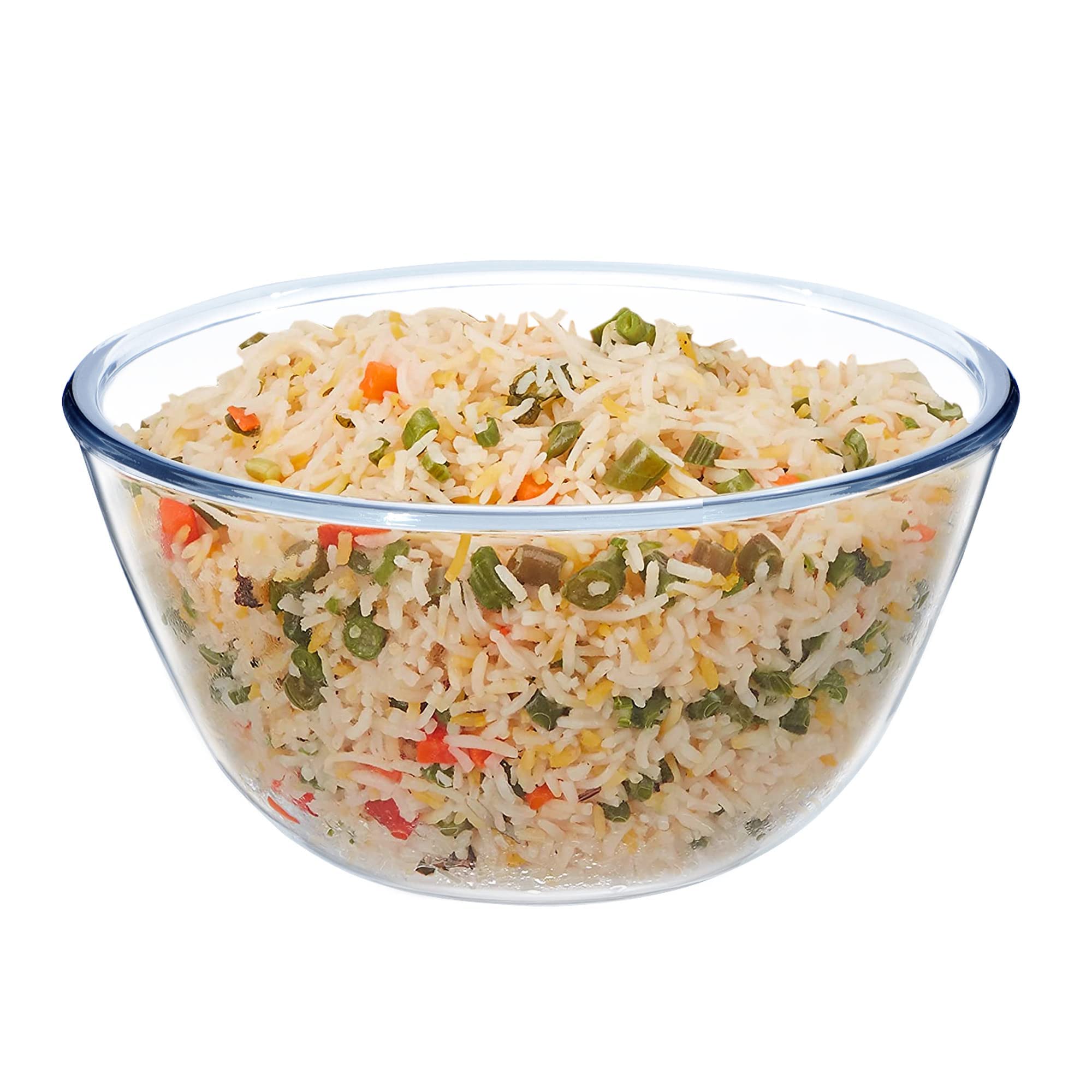 Cutting Edge Essentials 2650Ml Lumina Borosilicate Round Glass Bakeware Bowl - Oven & Microwave Safe, And Versatile Cookware For