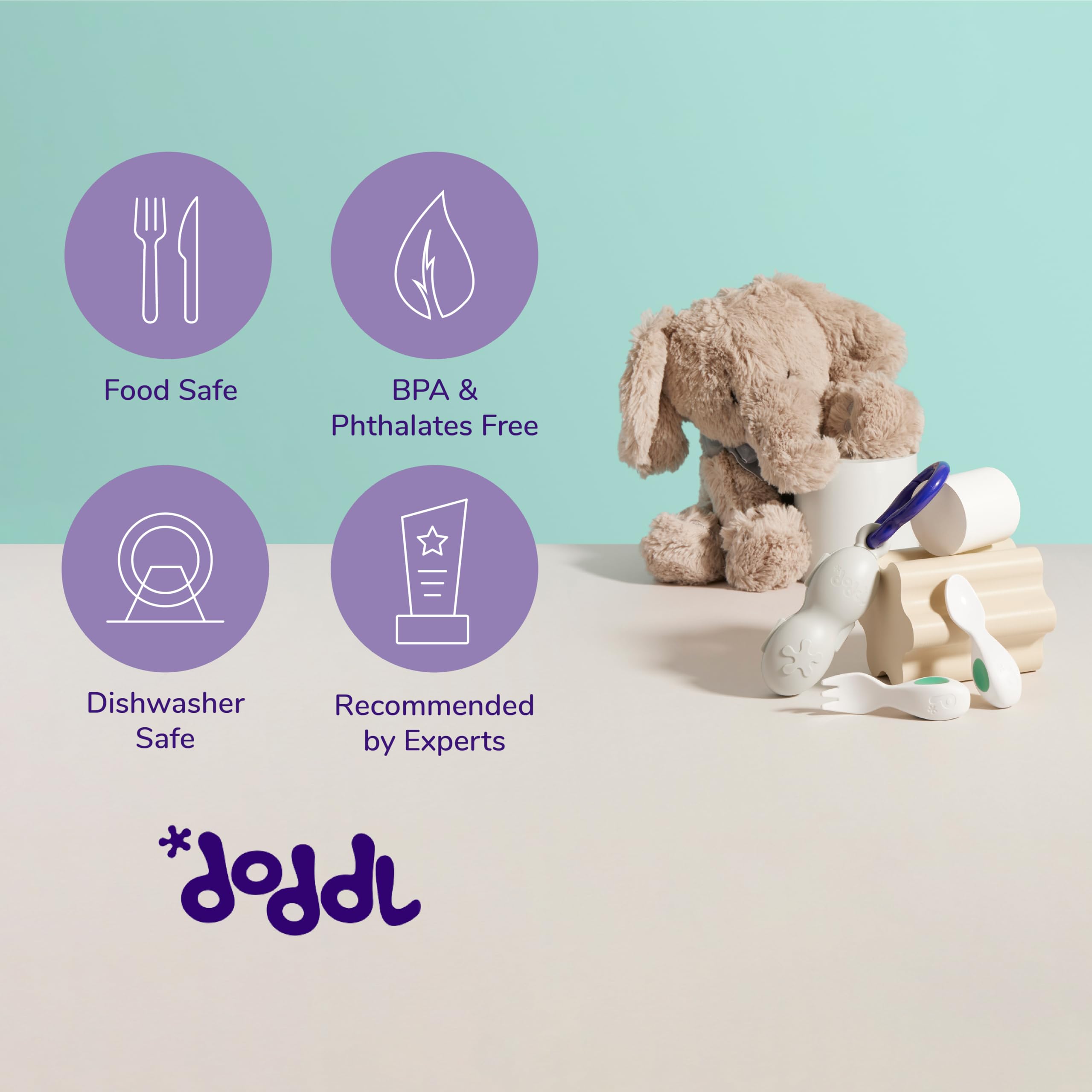 doddl Baby Spoon and Fork Set with Travel case