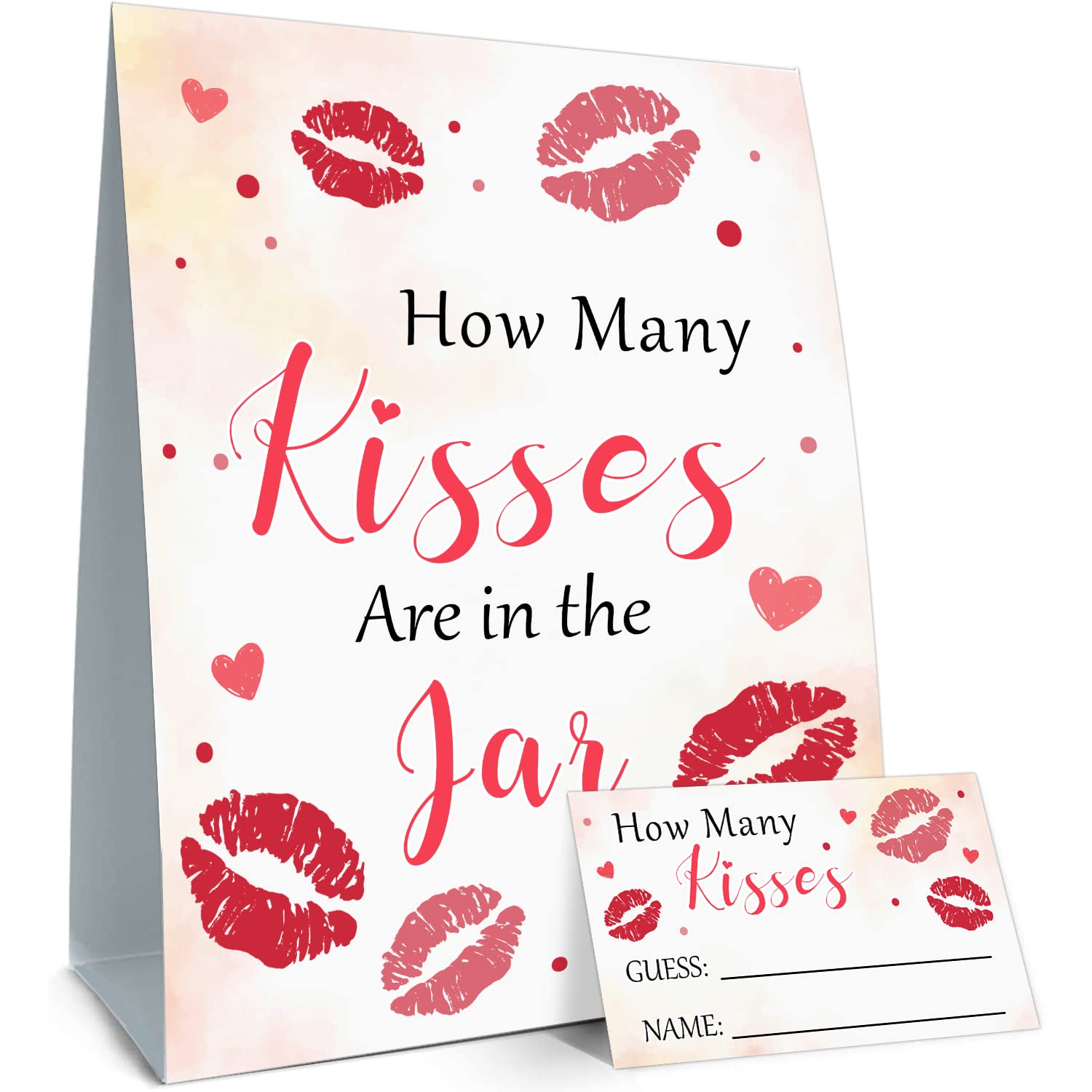 Alodr How Many Kisses Are In The Jar-Baby Shower, Bridal Shower, Birthday, Christmas, Graduation Season Funny Party Game- Game C