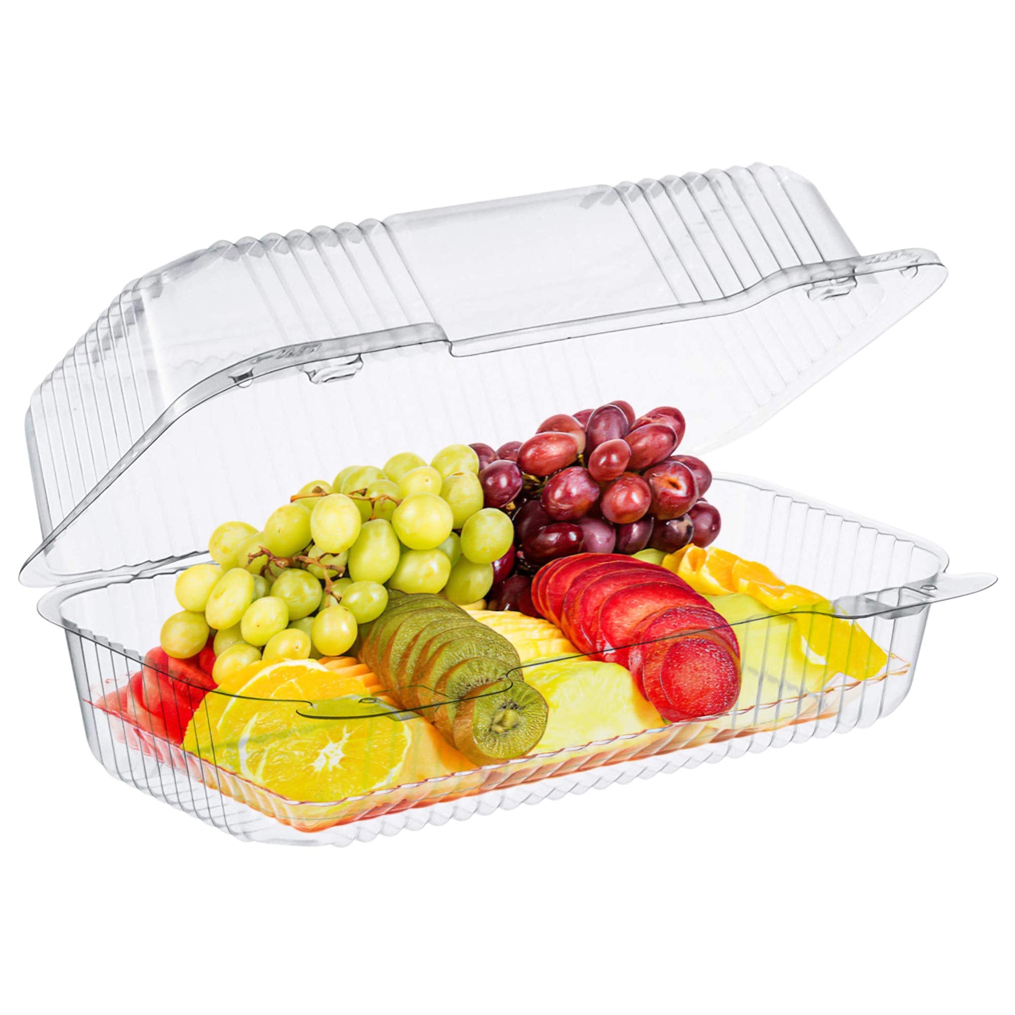 Pizety Bakers Pantry Cake Roll Container Clear Hinged Lid Disposable 9'' X 5 Great For Loaf Deep Cookies Plastic Containers Disp