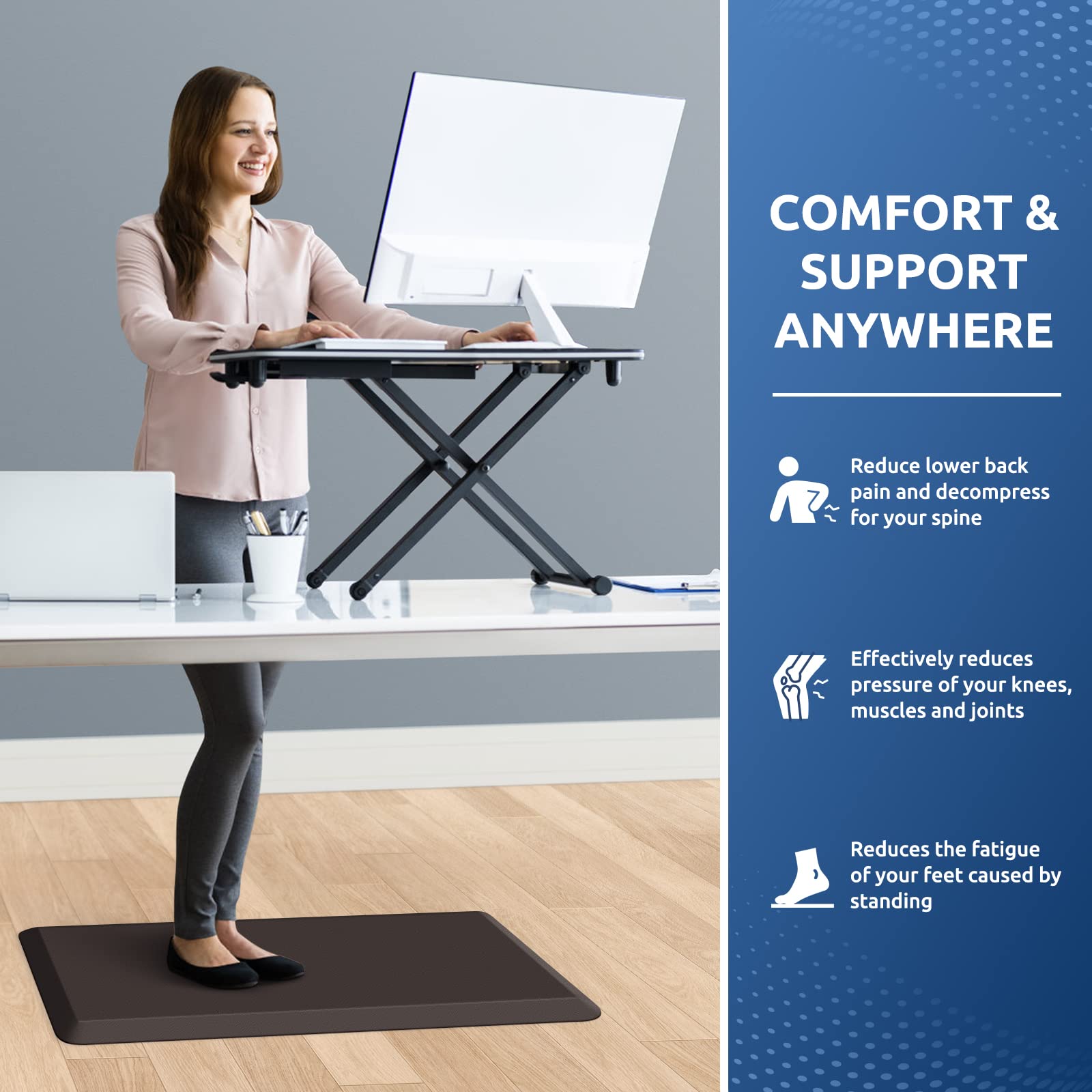 Kitchenclouds Kitchen Mat Cushioned Anti Fatigue Kitchen Rug Non Slip Standing Mat Comfort Floor Mats For Sink Office (17.3''X28