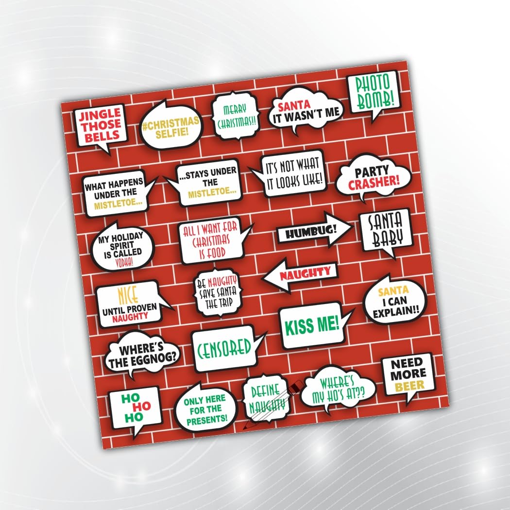 PartyStuff Christmas Theme Props  Christmas Party Props 2 (25 Cards)
