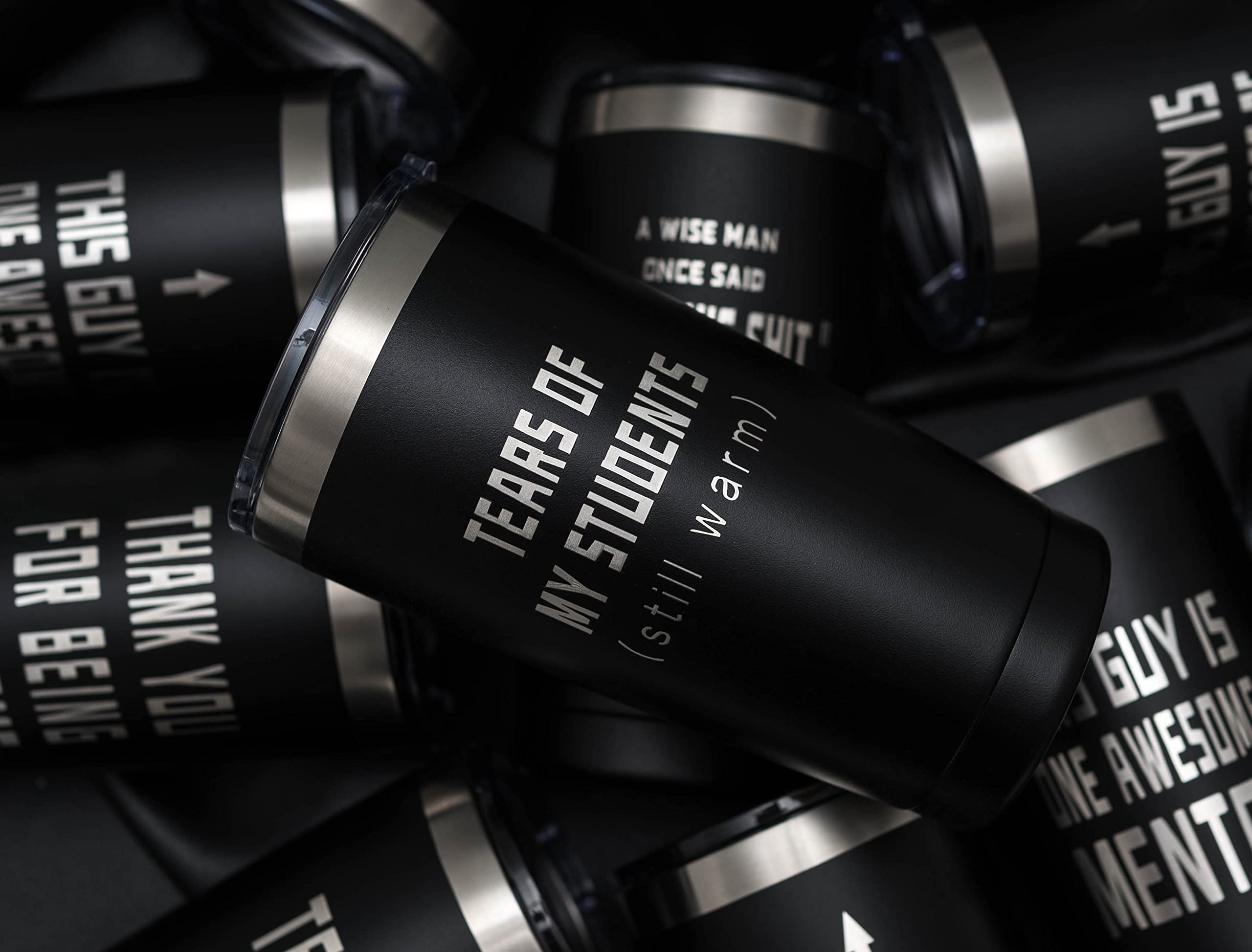 Ariable Tears Of Students Coffee Mug - Funny Gifts For Teacher - 20 Ounce Engraved Stainless Steel Insulated Tumbler, Black