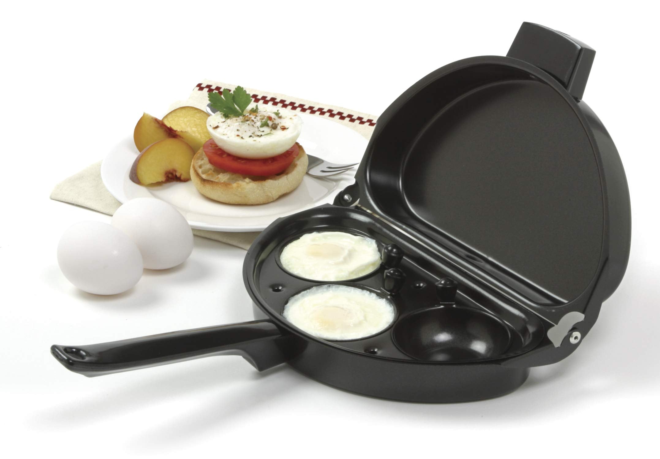 Norpro Nonstick Omelet Pan With Egg Poacher, One Size, As Shown