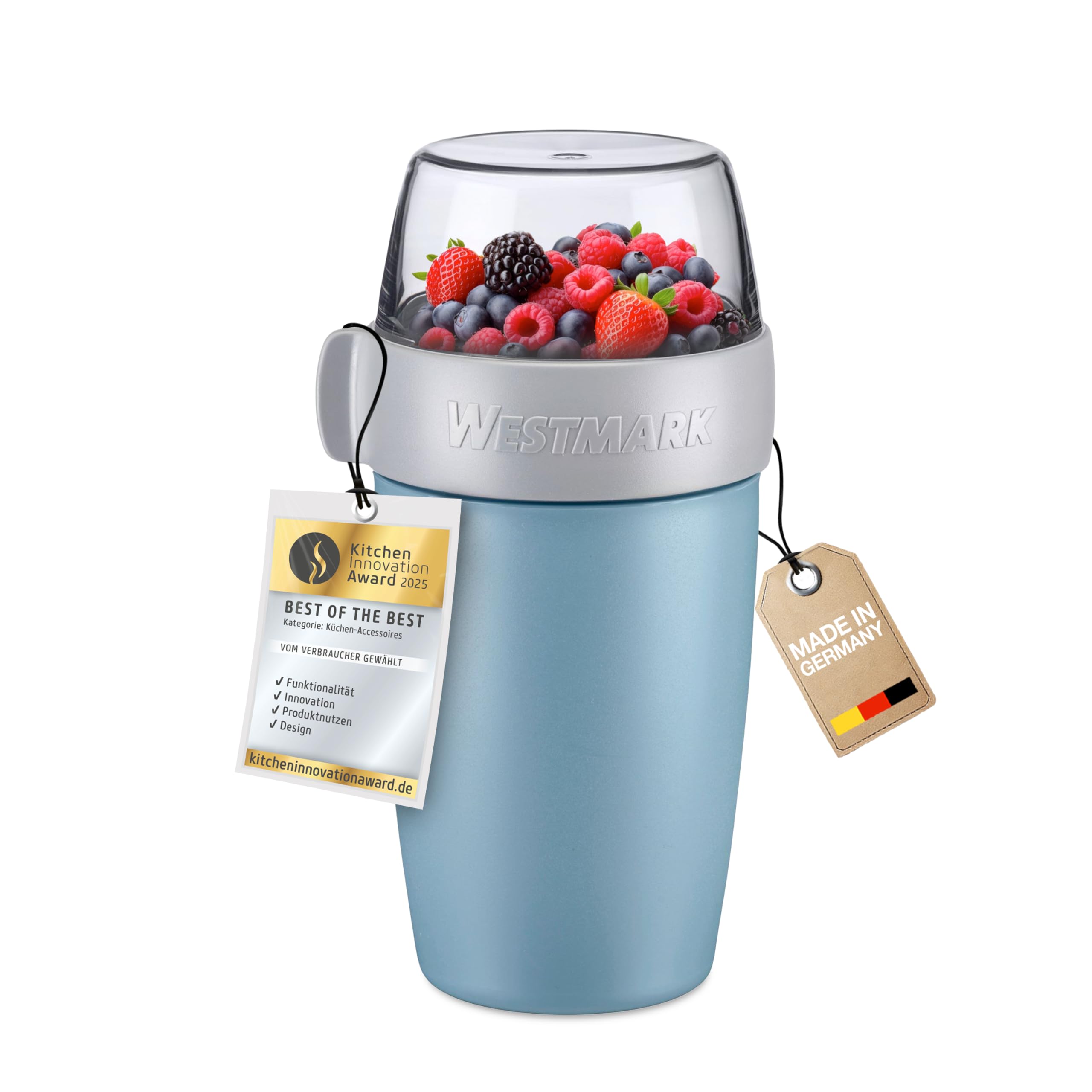 Westmark Muesli Cup - handy cup to go, ideal for cornflakes, soup, porridge or yoghurt, microwave and freezer safe - 700ml, BPA 