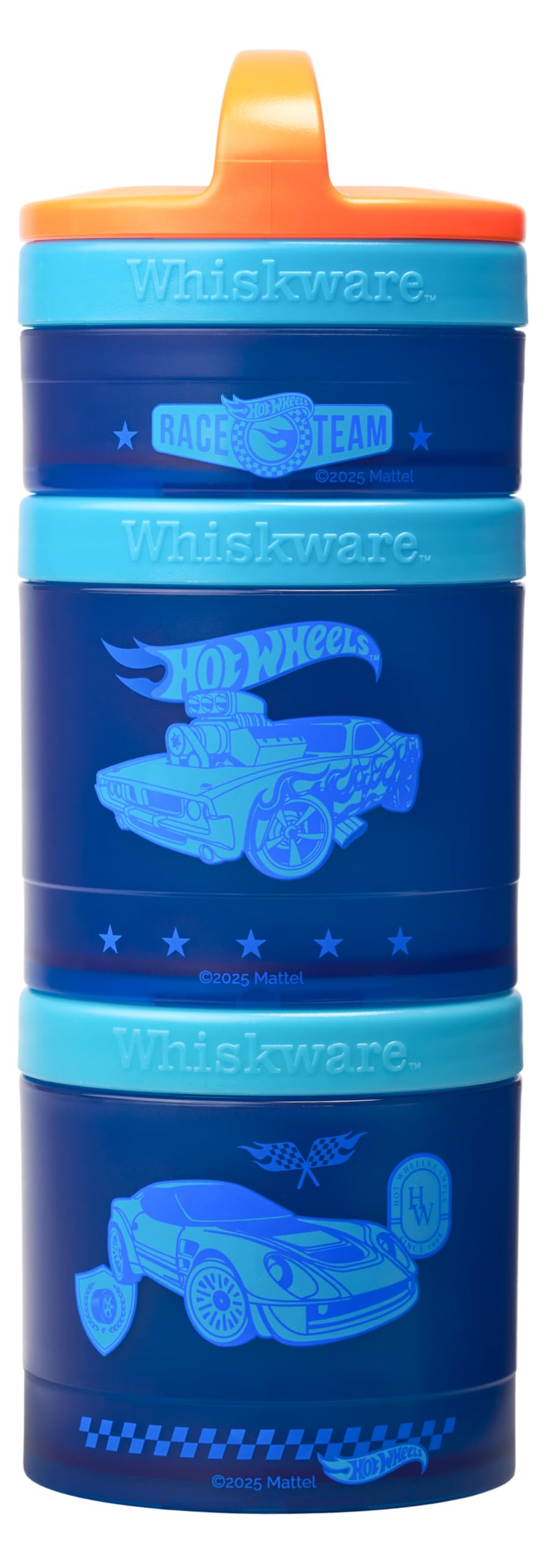 Whiskware Hot Wheels Snack Containers, 3 Stackable Snack Cups, RACETEAM