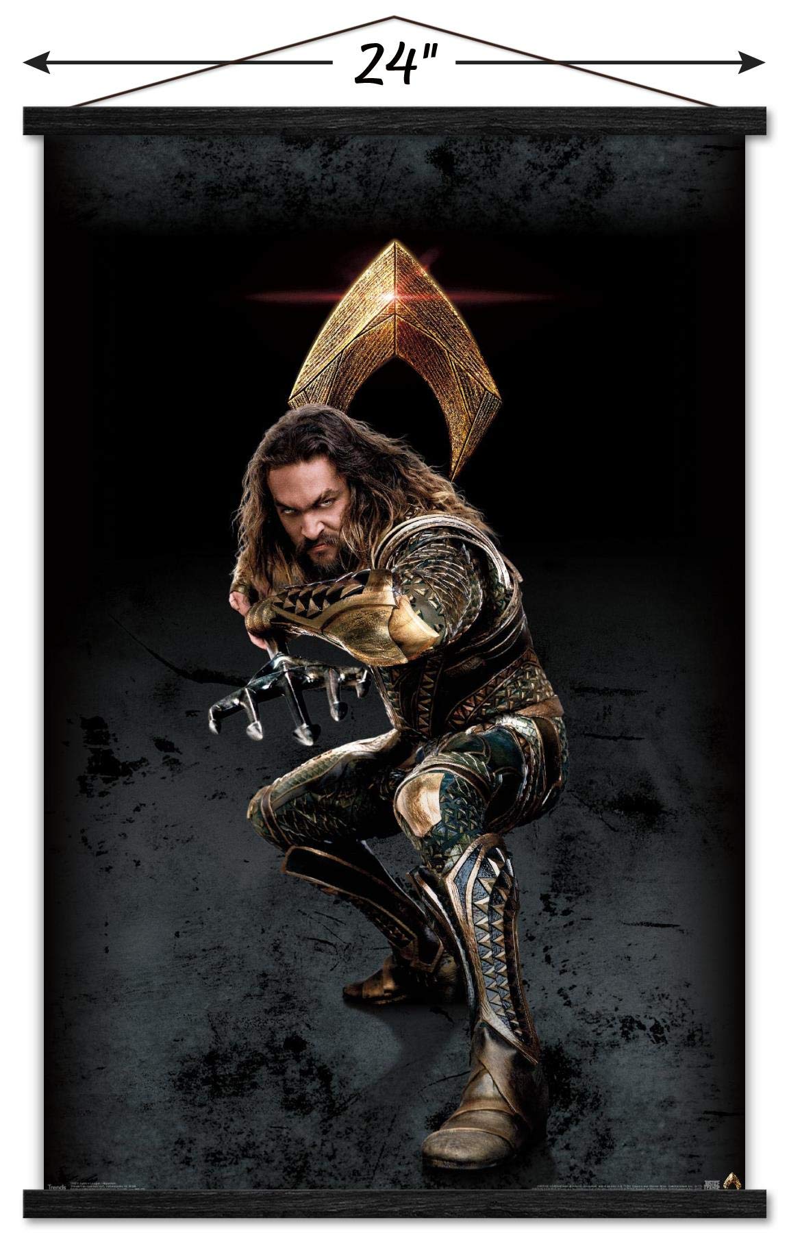 Trends International Dc Comics Movie - Justice League - Aquaman Wall Poster, 22.375'' X 34'', Print And Black Hanger Bundle