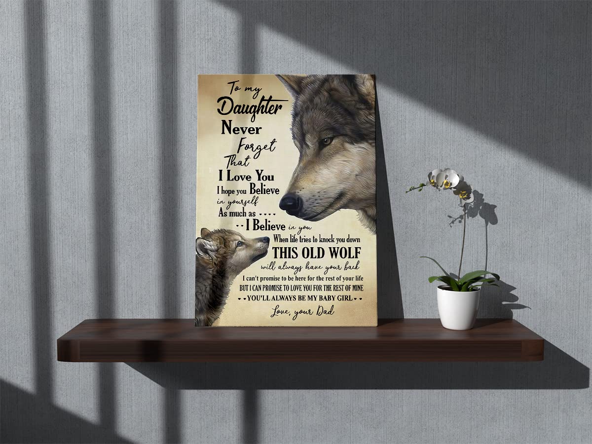 Bxfahzj Wolf Meaning Quotes To My Daughter Wall Art Canvas Inspirational Saying Themed 11X14 Inch Prints Decor For Home Girls Ro