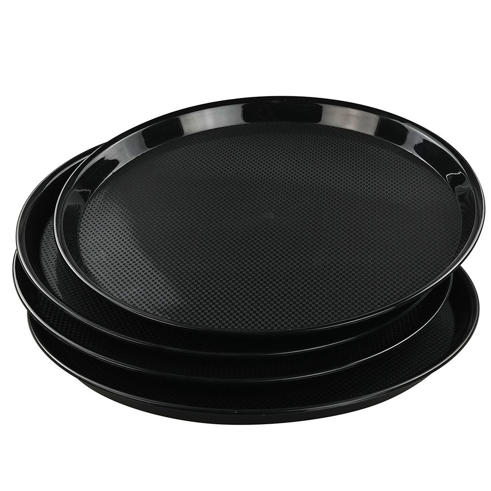 Ramddy Black Round Serving Trays, Set Of 4