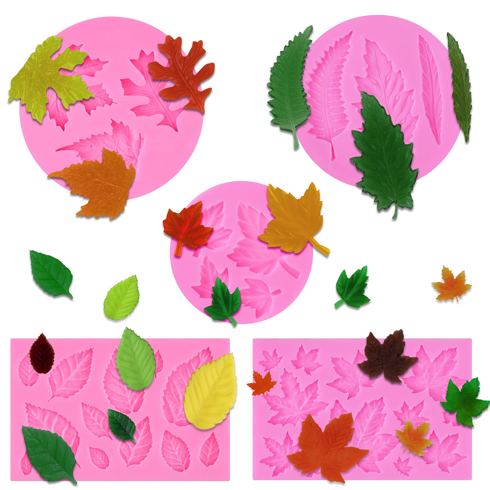 Actvty Silicone Maple Leaf Mold for Fondant, Cupcake Topper, Chocolate Candy, Sugar Craft Cake Decoration, Resin Mold for Fall H