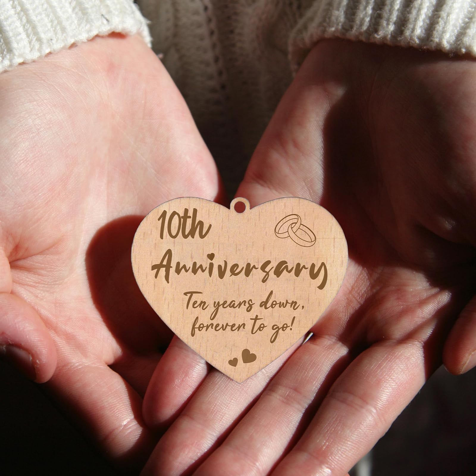 soruney 10 Year Anniversary Rotating Picture Frame for Wife, 10th Wedding Anniversary Photo Frame Gifts for Her Him Couples with