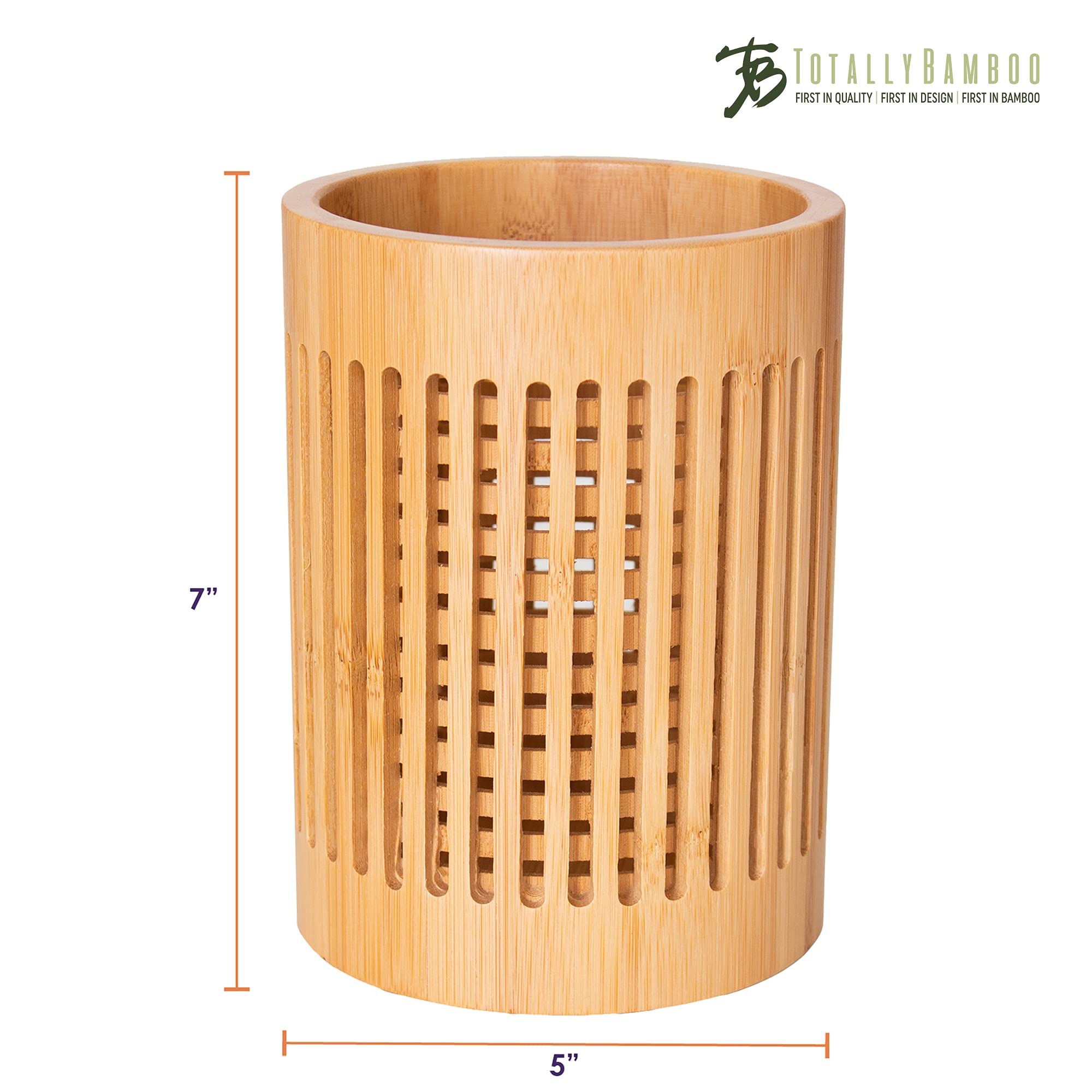 Totally Bamboo Lattice Kitchen Utensil Holder, 5'' X 5''X 7''