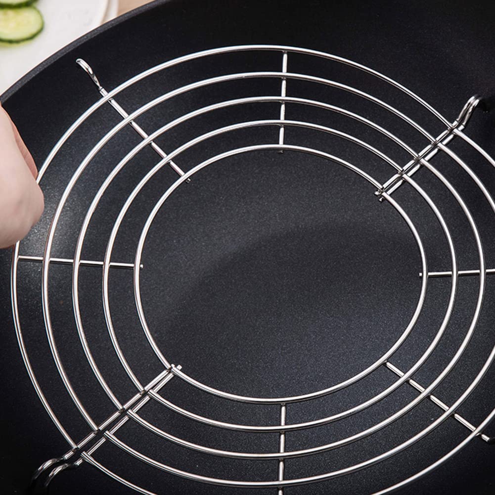 Oil Drain Rack, Stainless Steel Semi Circular Oil Strainer Shelf For Frying Pan Multi Function Steam Rack Food Cooling Rack Hook