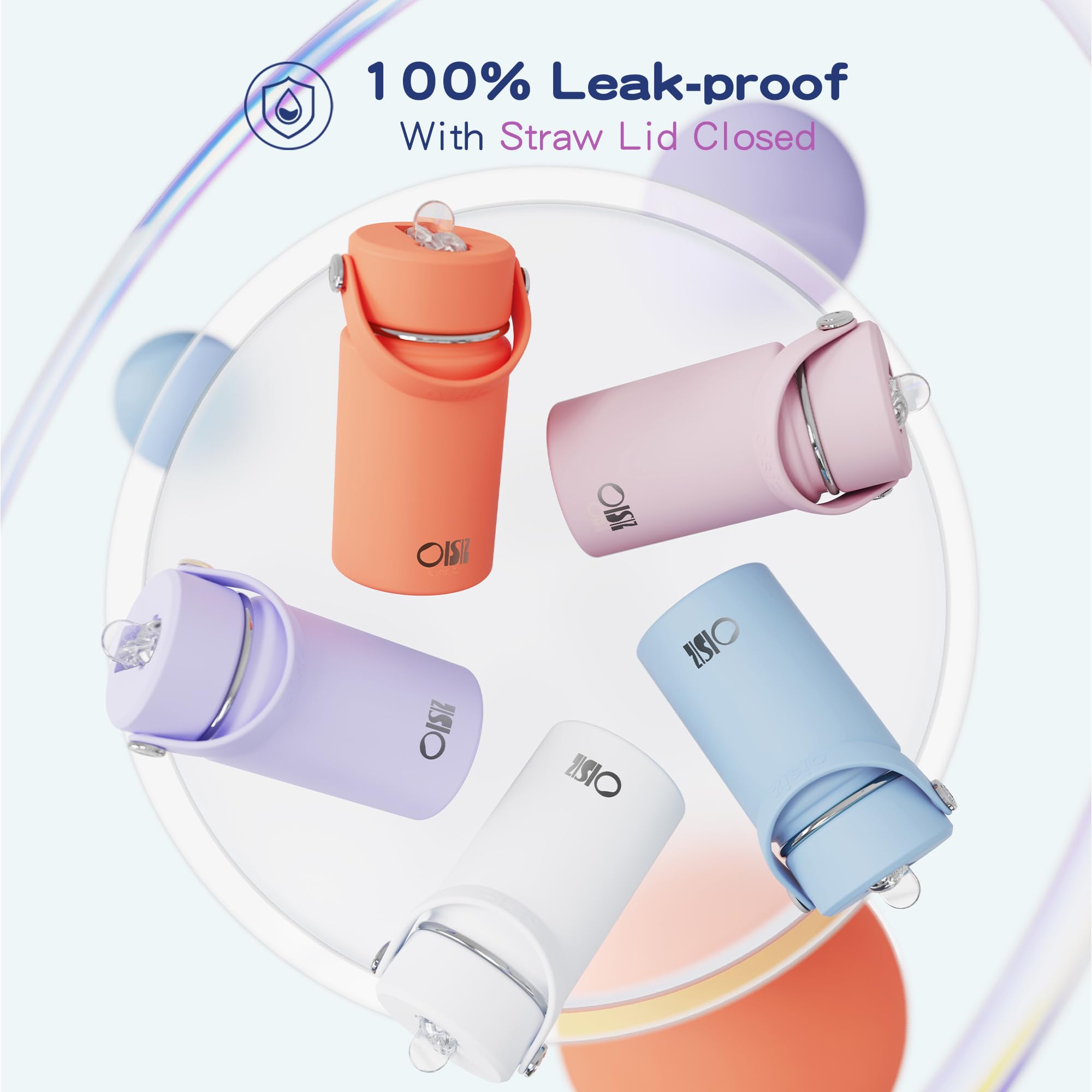 Kids Water Bottle With Straw Lid 10Oz, Vacuum Insulated 316 Stainless Steel Water Bottles For Kids For School, Leakproof Water B