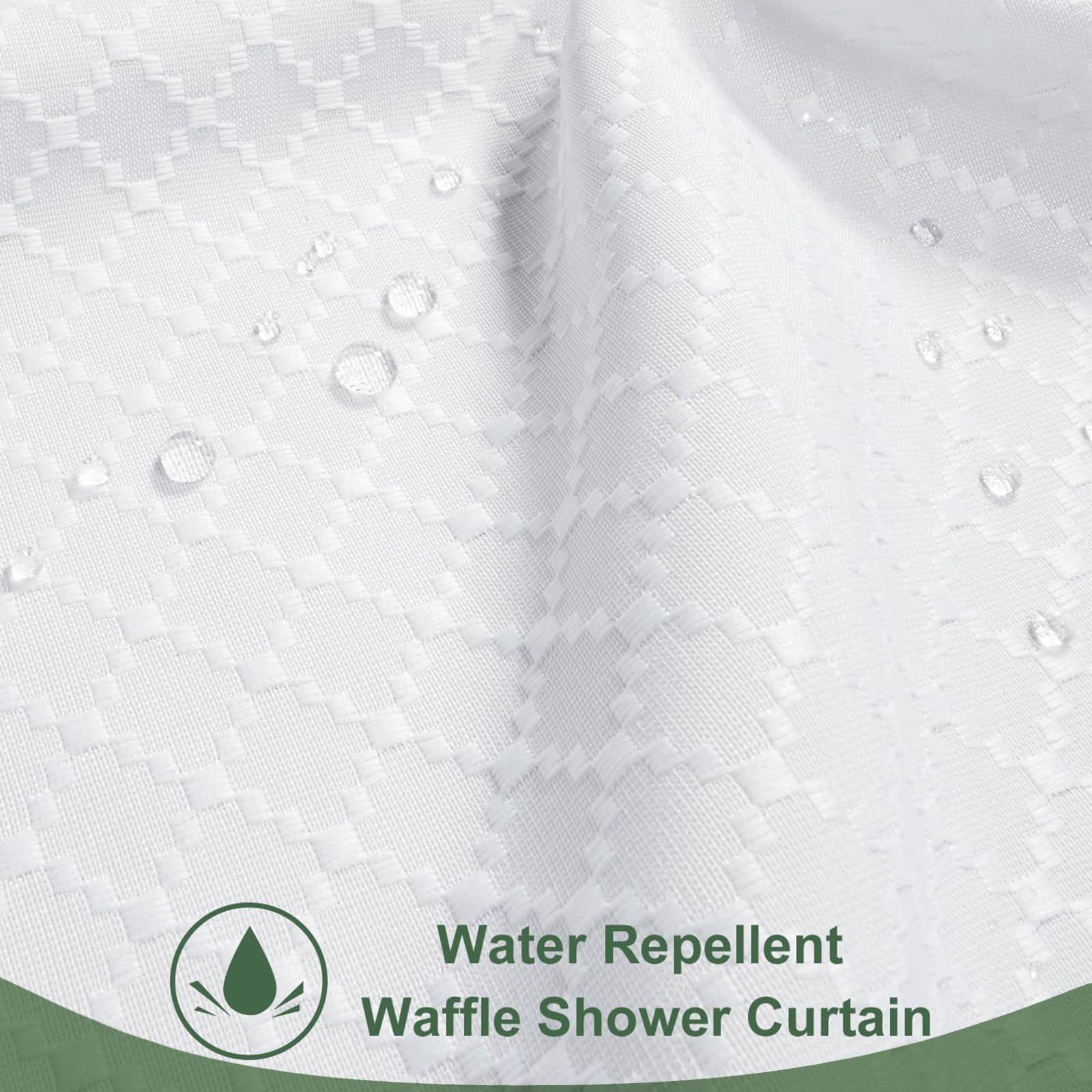 Beneyhome White Fabric Shower Curtain 78 Inches Long  Machine Washable Heavy Duty Diamond Patterned Polyester Bathtub Curtains  Weighted Hotel Luxury Spa Bathroom Decor  Water-Repellent  72x78 Length