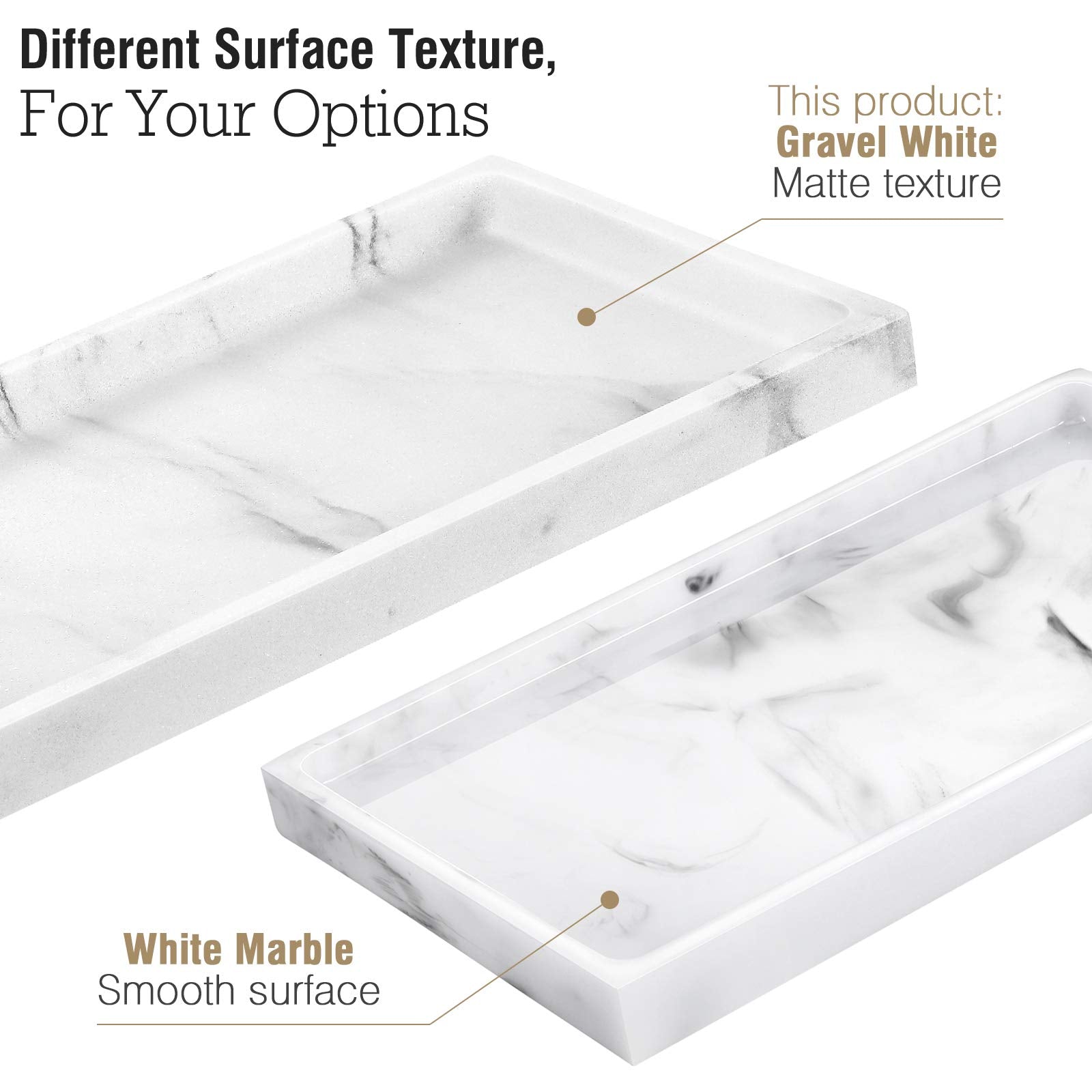 Luxspire Bathroom Vanity Tray, Resin Dresser Jewelry Ring Dish Tank Storage Kitchen Sink Countertop Organizer Plate Holder For P