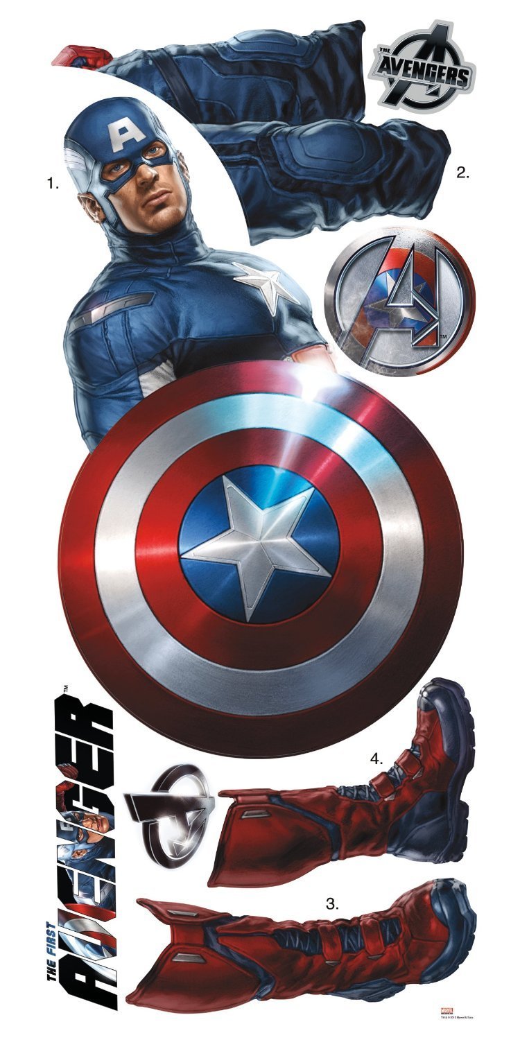 Marvel Superheroes Avengers Comic - Civil Wars - Captain America Vs Iron-Man Giant Wall Decal Sticker Bundle