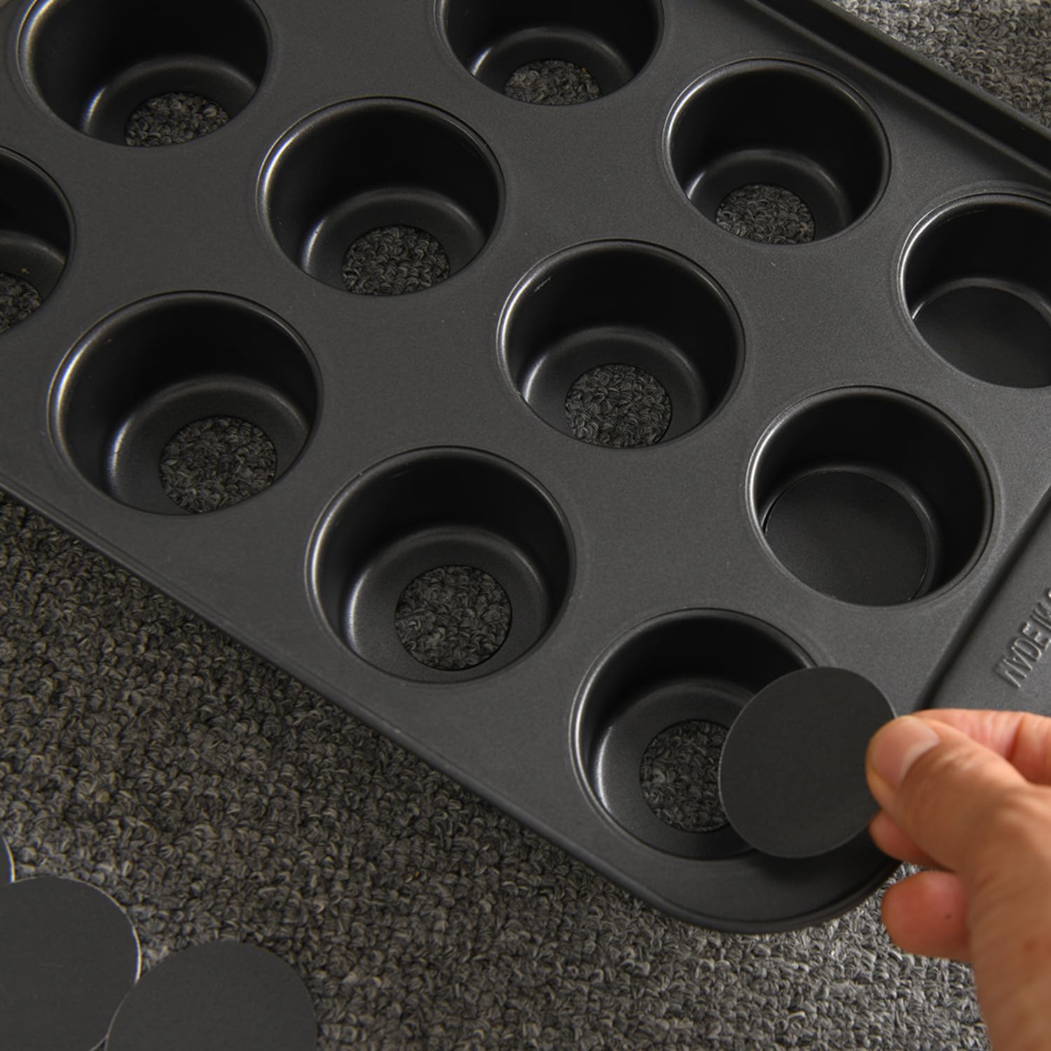 Plazotta 2 Pack 12 Cavity Mini Cheesecake Pan, Mini Muffin Baking Pan, Mini Cupcake Pan With Removable Bottom, Round