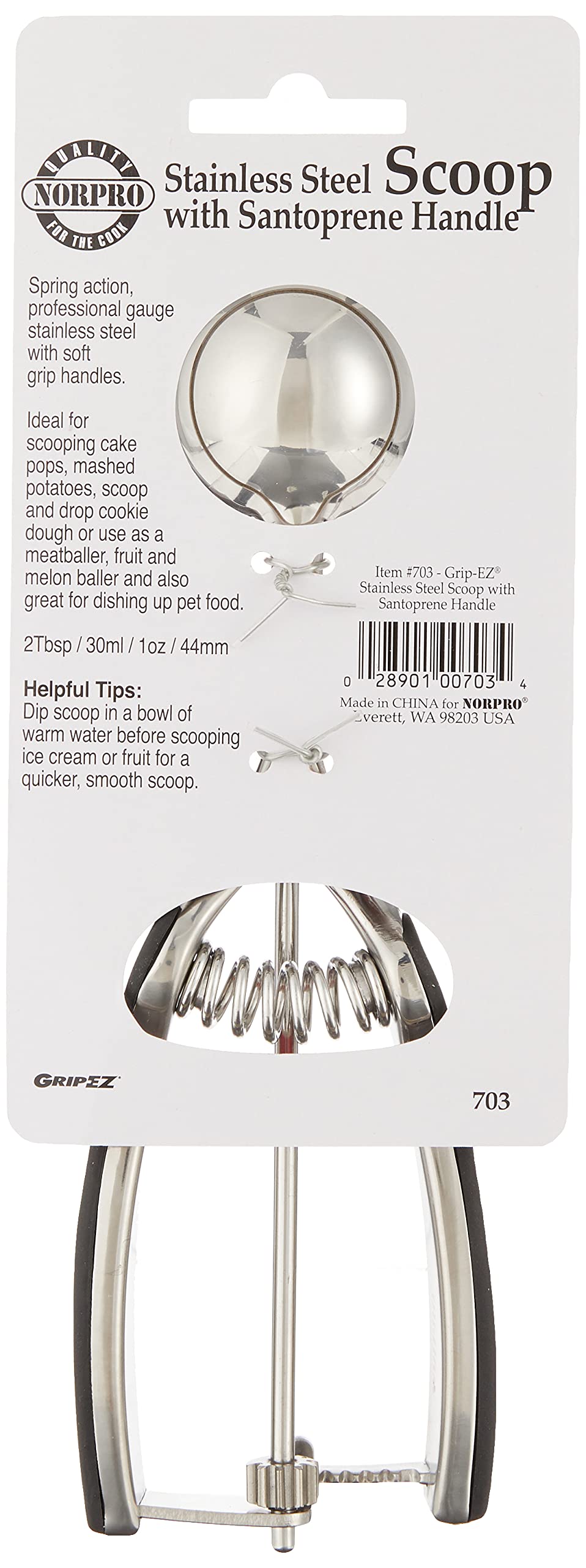 Norpro Nor- Scoop, Santoprene Handle, 42Mm (2 Tablespoon)