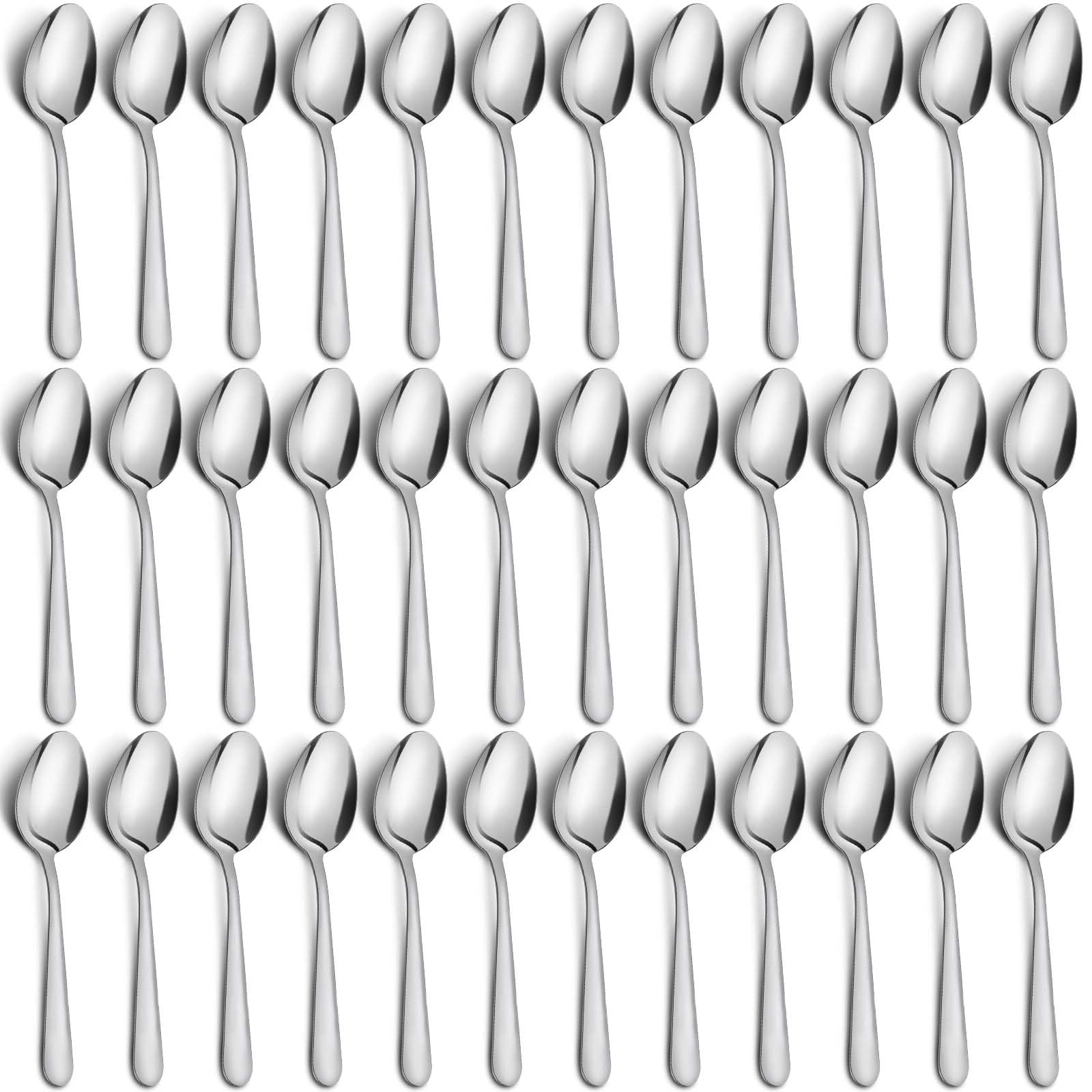 36-Piece Dinner Spoons Set, Funnydin 6.7'' Stainless Steel Spoons Silverware, Durable Dessert Spoons, Table Spoon Use For Home,