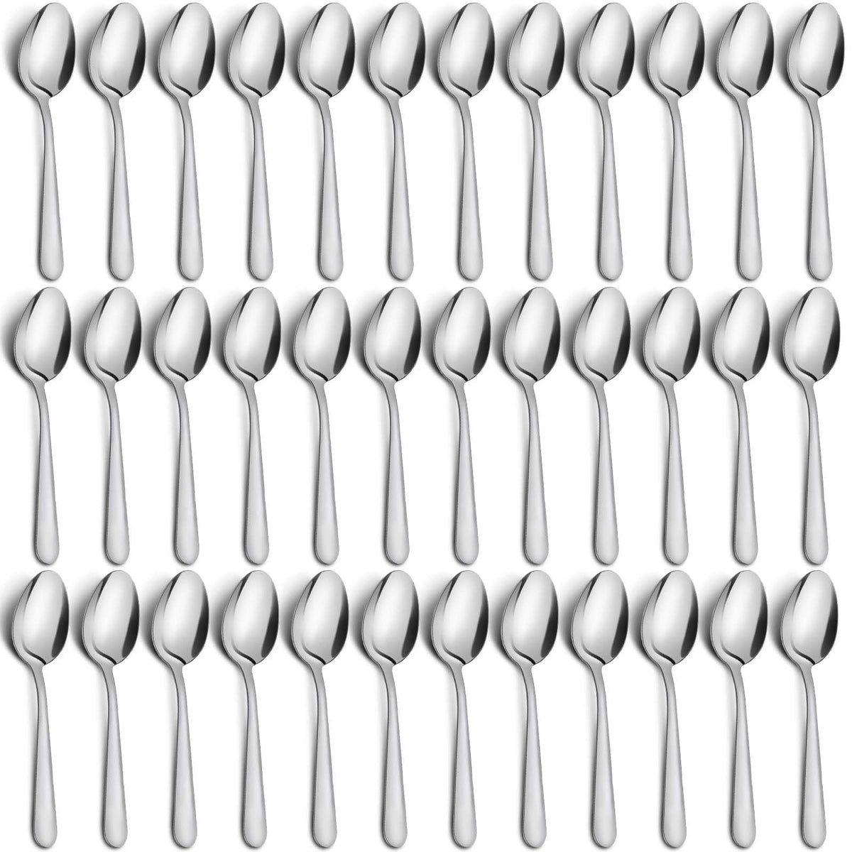 36-Piece Dinner Spoons Set, Funnydin 6.7'' Stainless Steel Spoons Silverware, Durable Dessert Spoons, Table Spoon Use For Home,