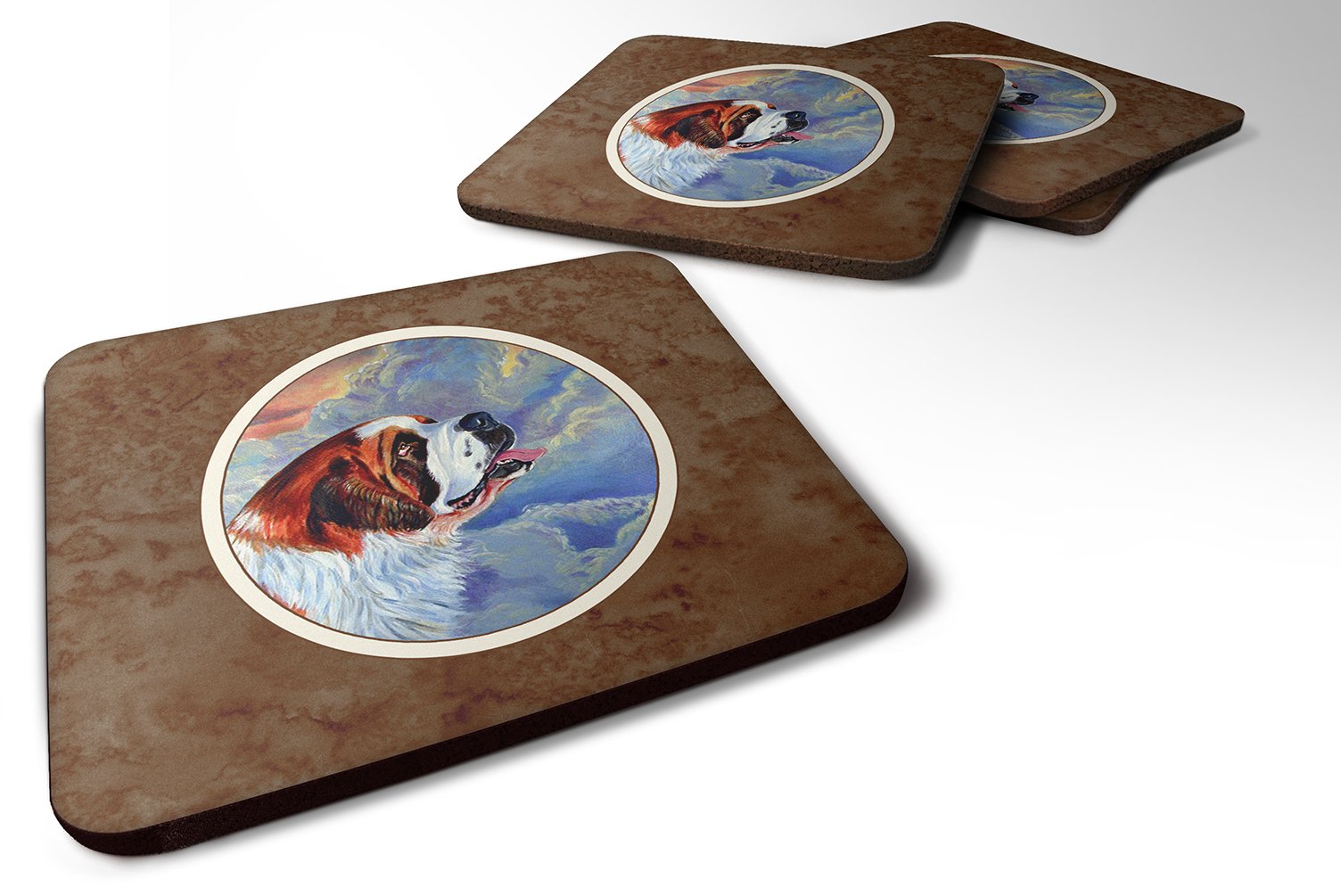Carolines Treasures Saint Bernard Loyalty Foam Coasters (Set of 4), 3.5, Multicolor