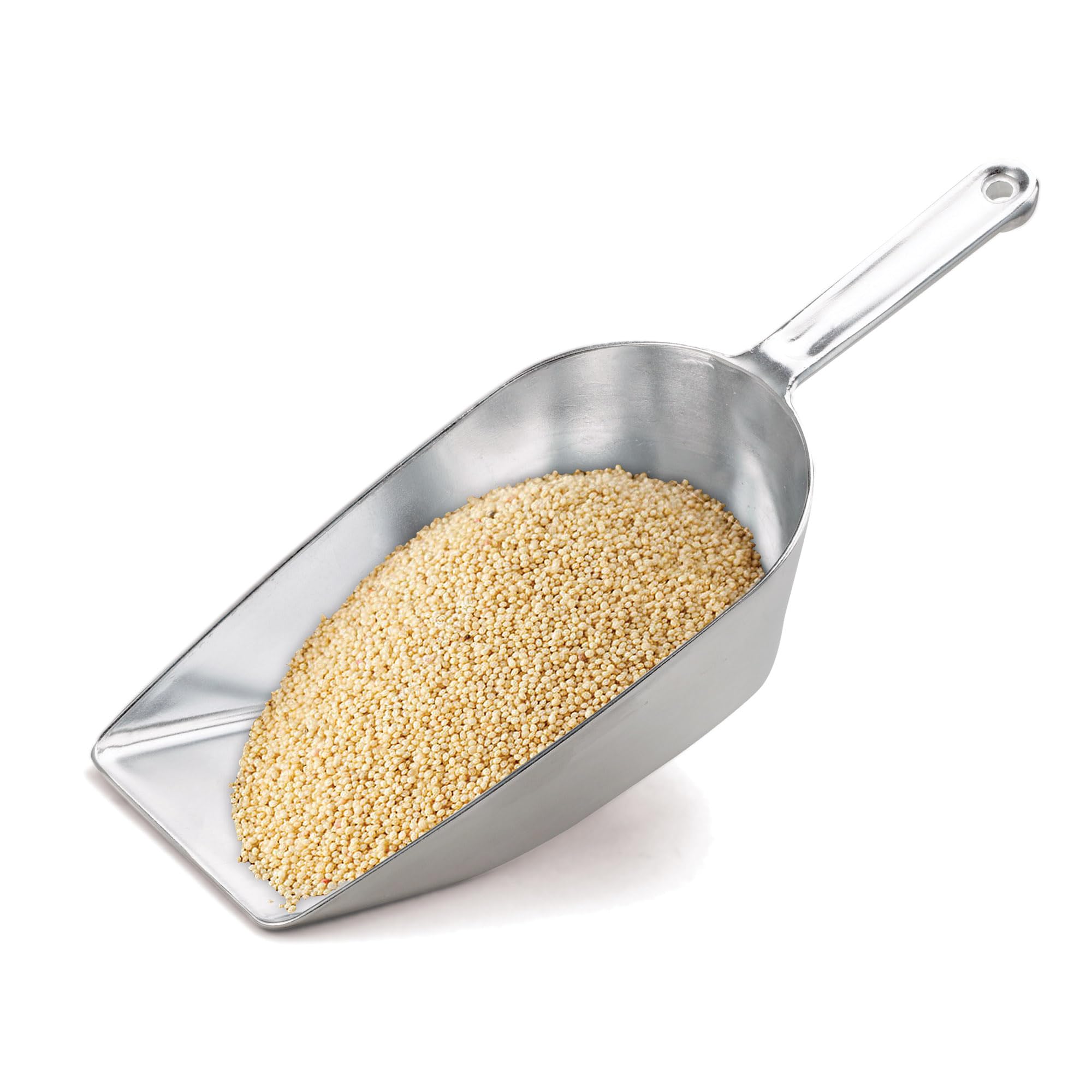 Hic Harold Import Co. Flat Bottom Food Utility Scoop, 13.75 Inches, Silver