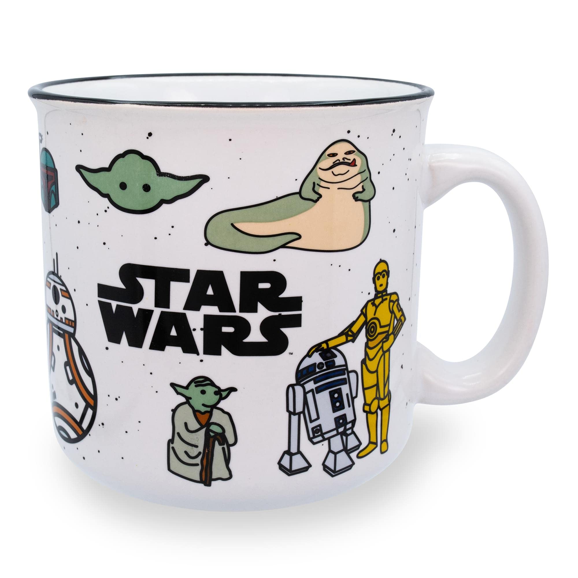 Silver Buffalo Star Wars Characters Ceramic Camper Mug | Holds 20 Ounces | Microwave And Dishwasher Safe