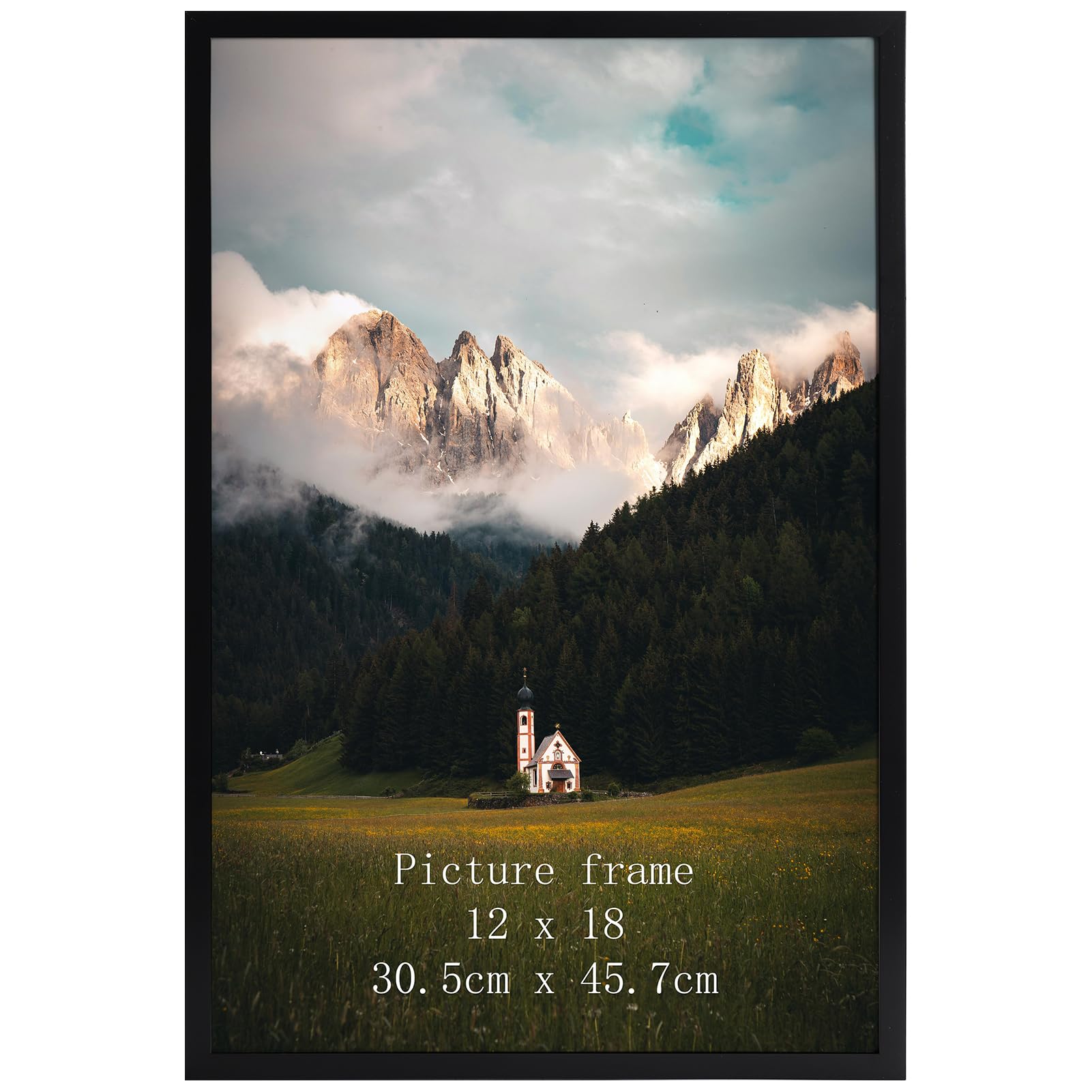 Giftgarden 12x18 Picture Frame Black, 12 by 18 Thin Poster Photo Frame for Gallery Wall Display, Single