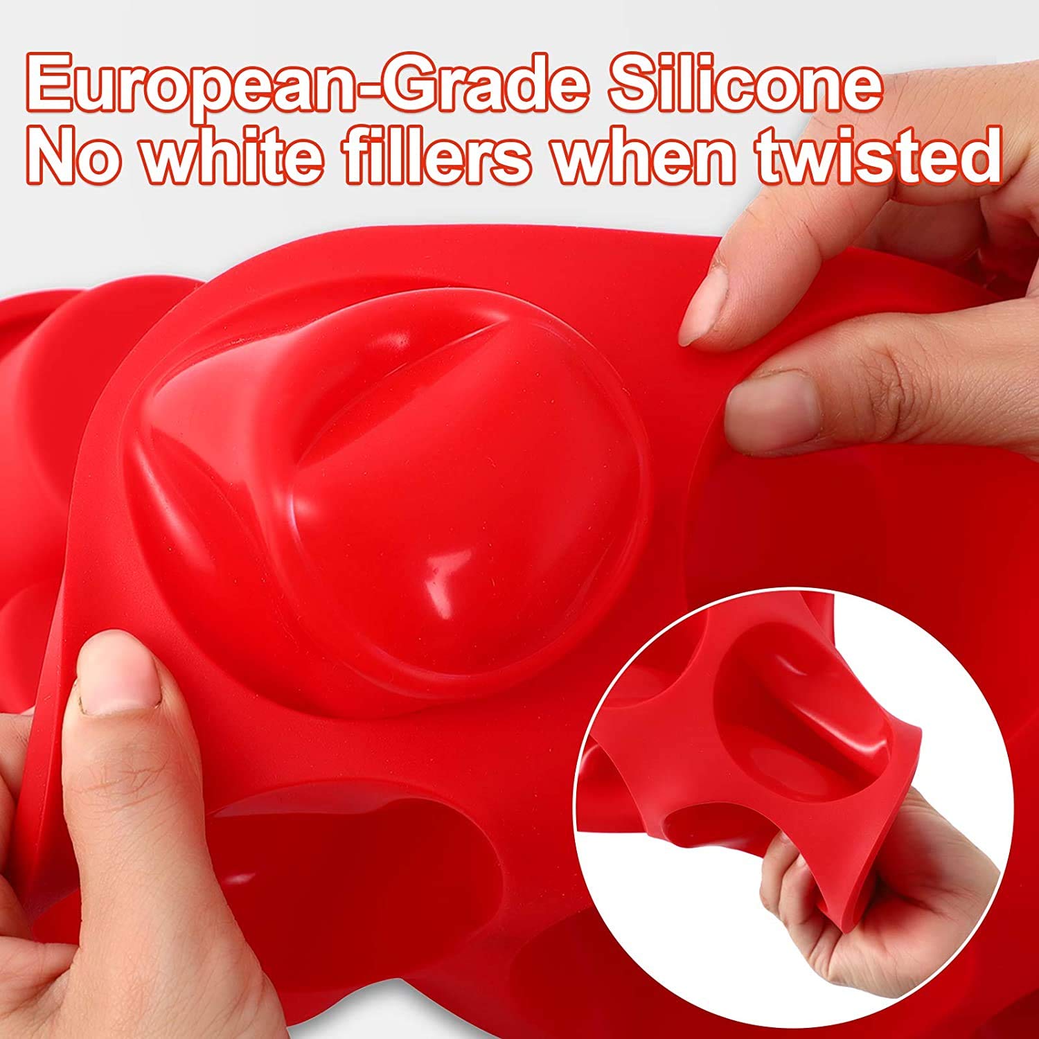 Jumbo Muffin Pan Silicone, European Lfgb Cupcake Pan 6 Cups, Non-Stick Deep Cupcake Baking Pan, Silicone Large Muffin Molds, Muf