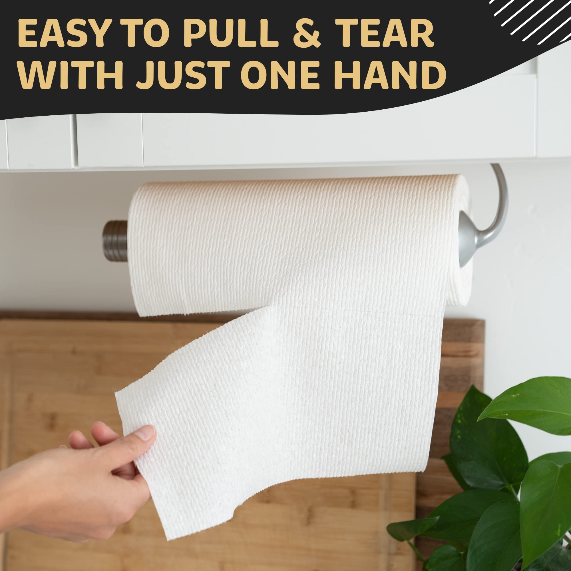 One Handed Tear Wall Mounted & Under Counter Paper Towel Holder Dispenser - Stainless Steel Wall Mount Paper Towel Holder - Easy