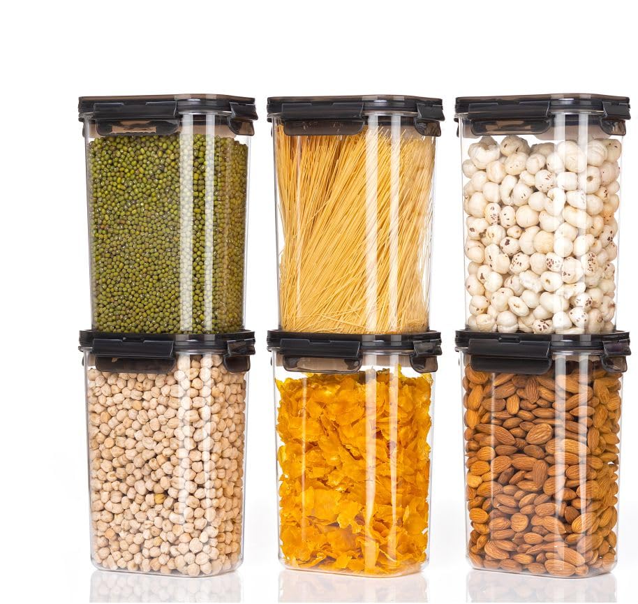 Golden Bird Air Tight Container Set, Home Kitchen Items,Storage Containers Kitchen Storage,Fridge Storage Boxes (1400 Ml Tall 6