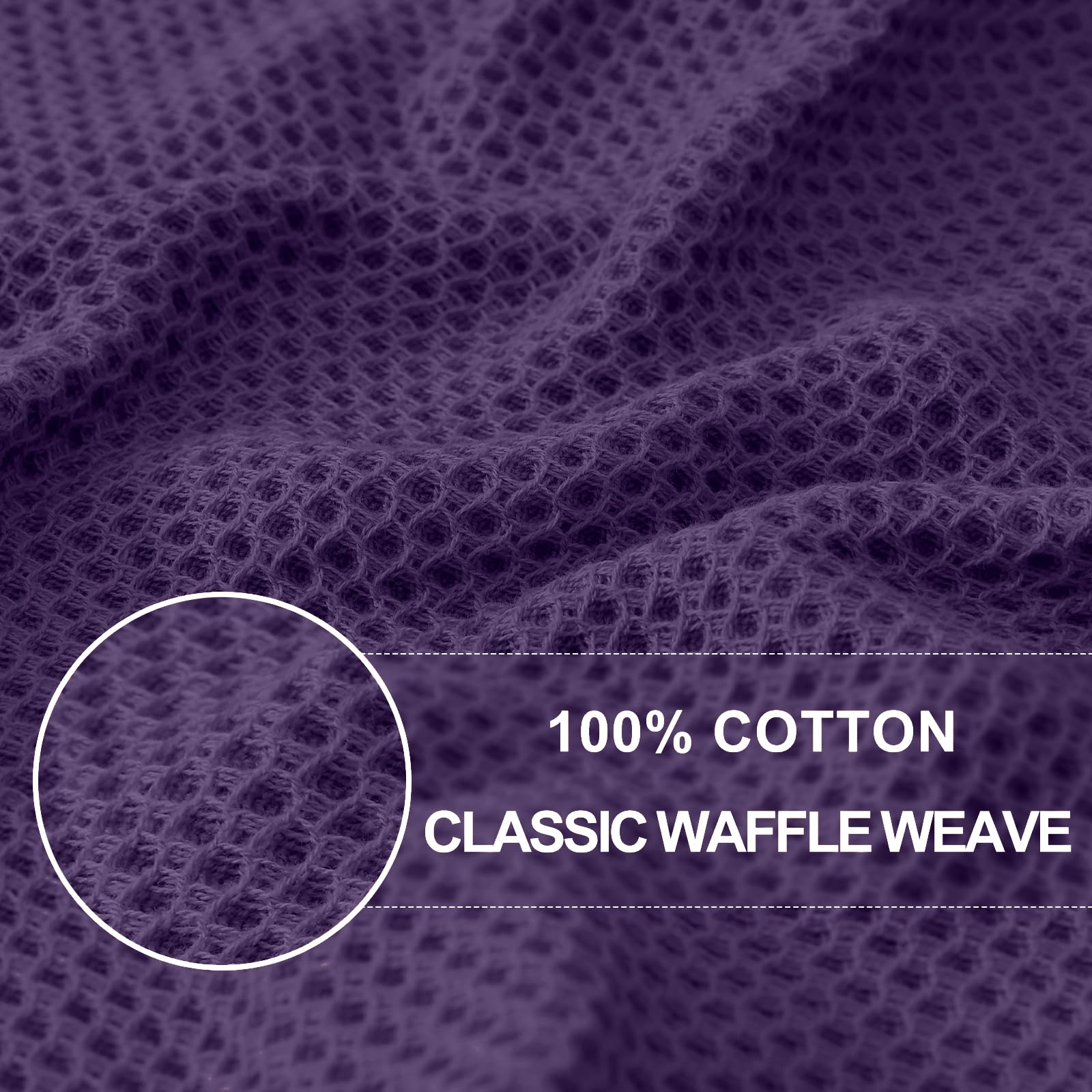 Homaxy 100% Cotton Waffle Weave Kitchen Dish Towels, Ultra Soft Absorbent Quick Drying Cleaning Towel, 13 x 28 Inches, 8-Pack, E