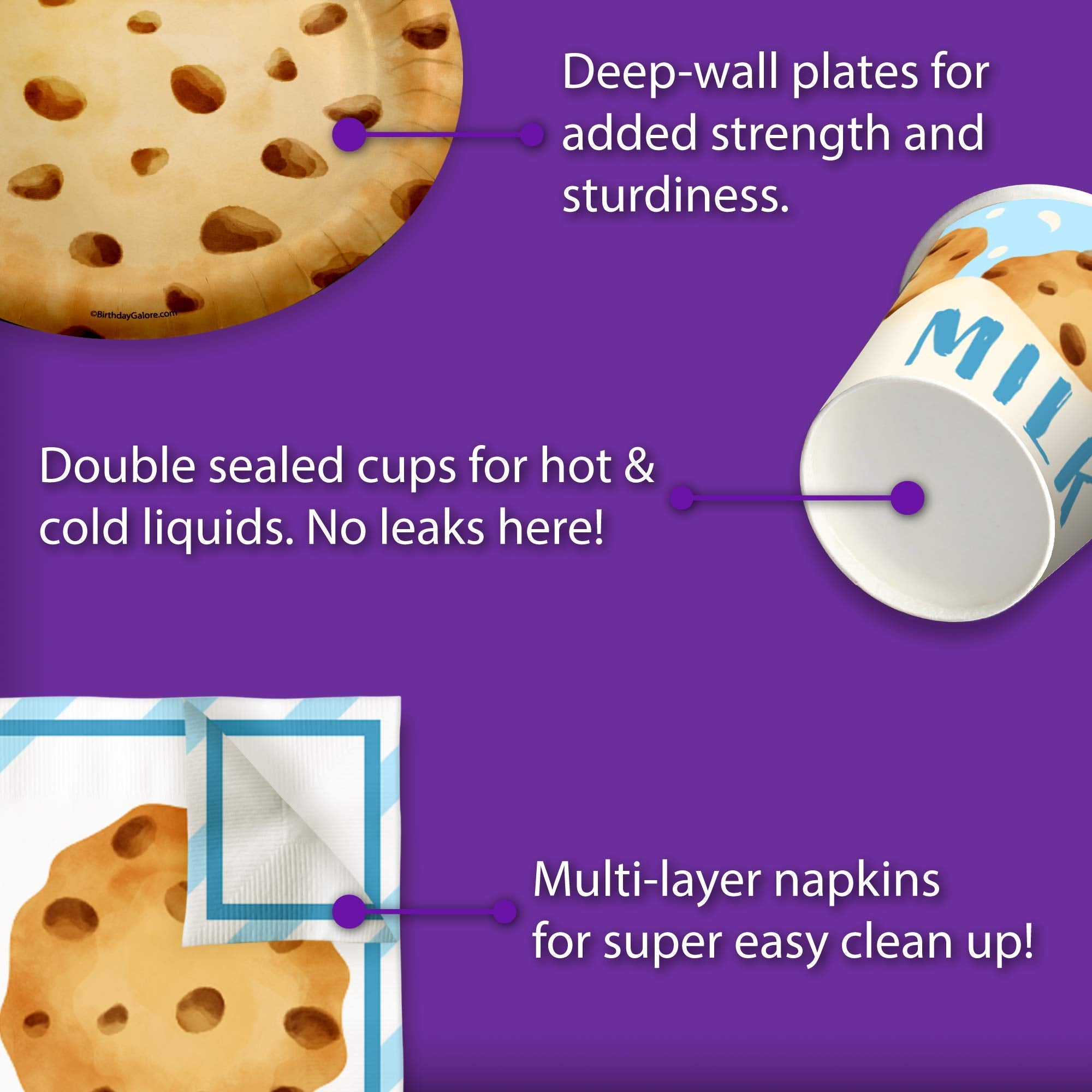 Milk And Cookies Birthday Party Supplies Set Plates Napkins Cups Tableware Kit For 16