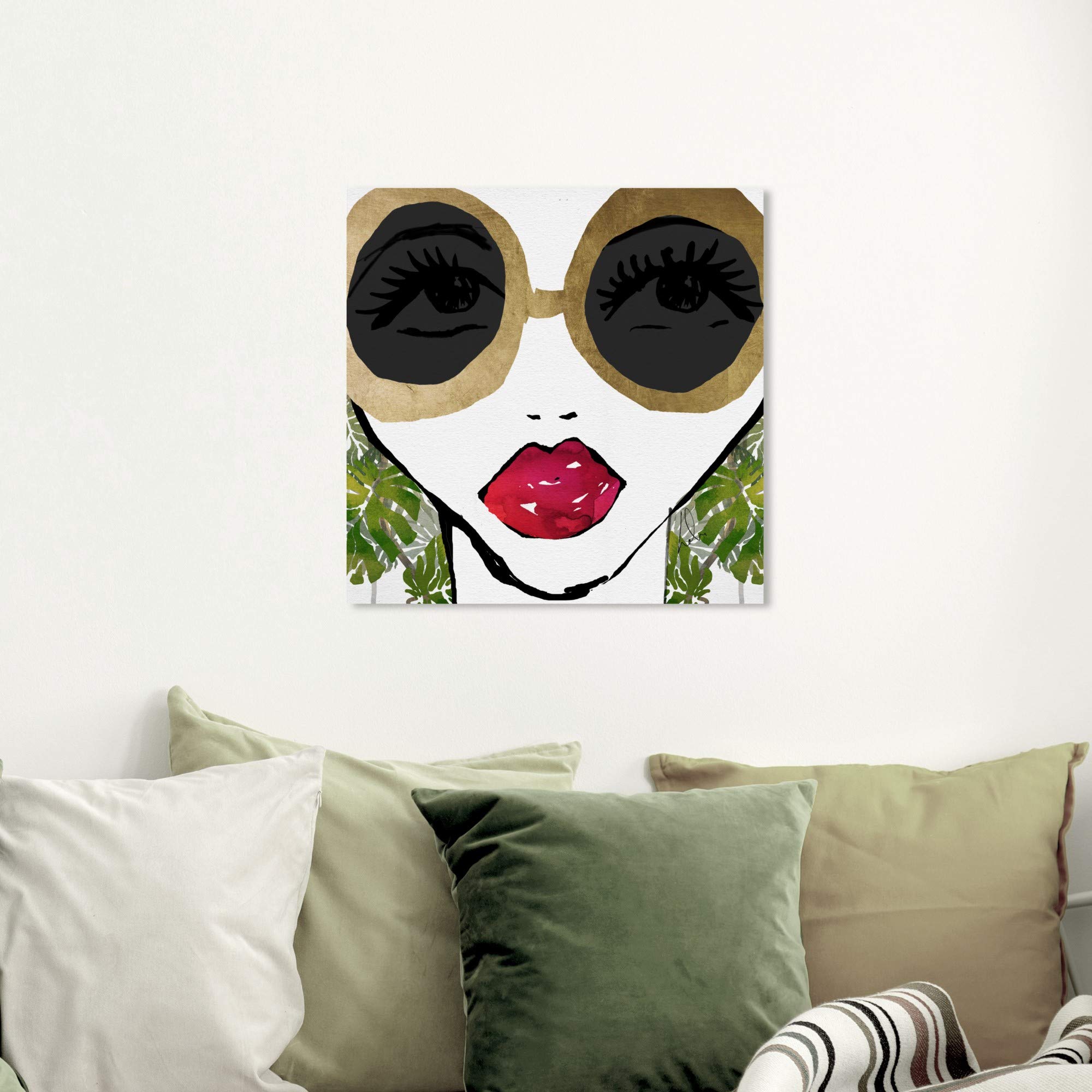 Wynwood Studio Fashion And Glam Wall Art Canvas Prints 'Ready For The Jungle' Home D  Cor, 20'' X 20'', Gold, Green