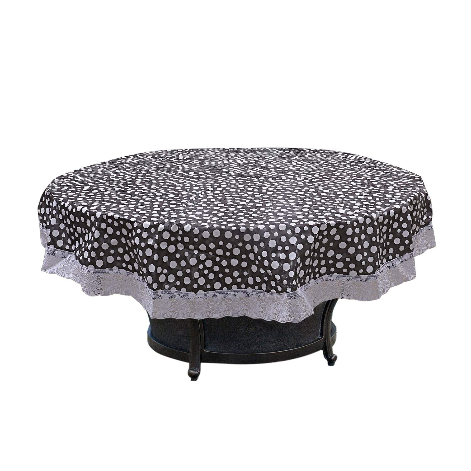 Kuber Industries Pvc 4 Seater Round Table Cover 60''X 60'' (Grey) -Ctltc011167