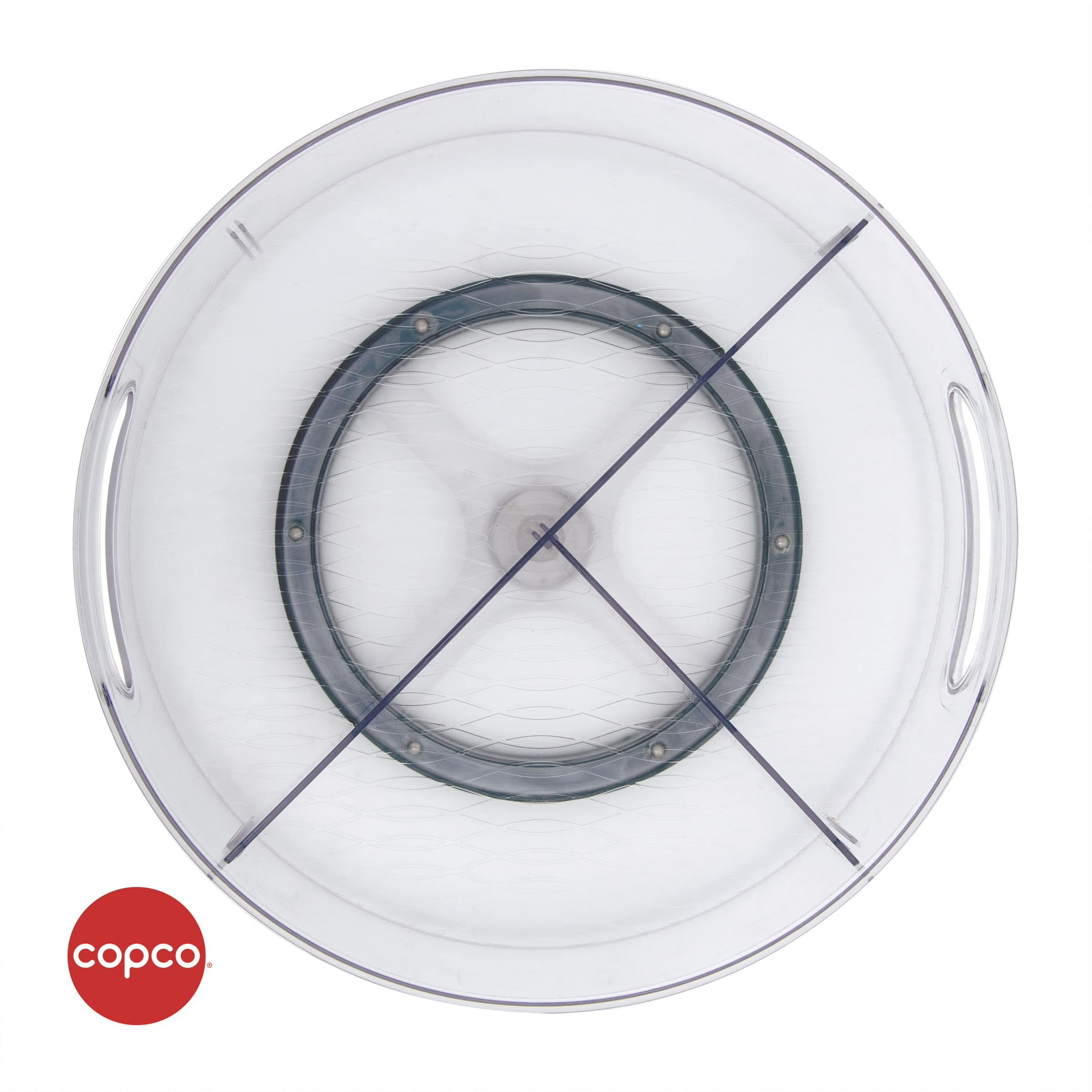 Copco Storage Turntable With Removable Dividers, 12 Inch, Clear