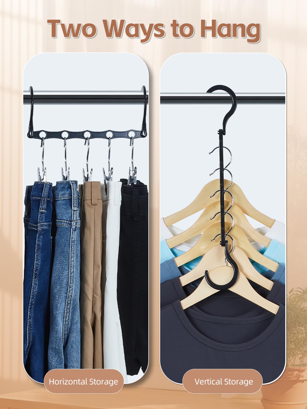 HOUSE DAY Space Saving Hanger 20 Pack Sturdy Black Magic Hangers for Closet Organizers and Storage for Heavy Clothes  Dorm Room Bedroom Home RV Car Camper Organization Essentials