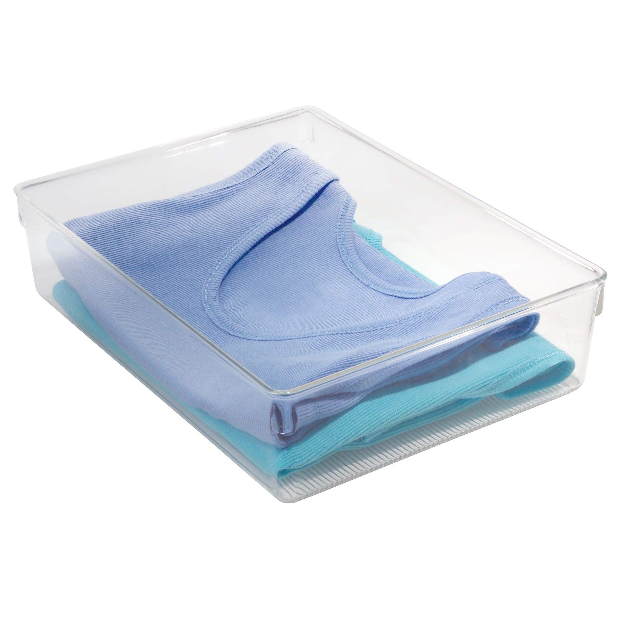 iDesign Decorative Countertop Vanity Tray Organizer for Bathroom, Bedroom, Closet, Entryway, The Linus Collection - 12'' x 9'' x