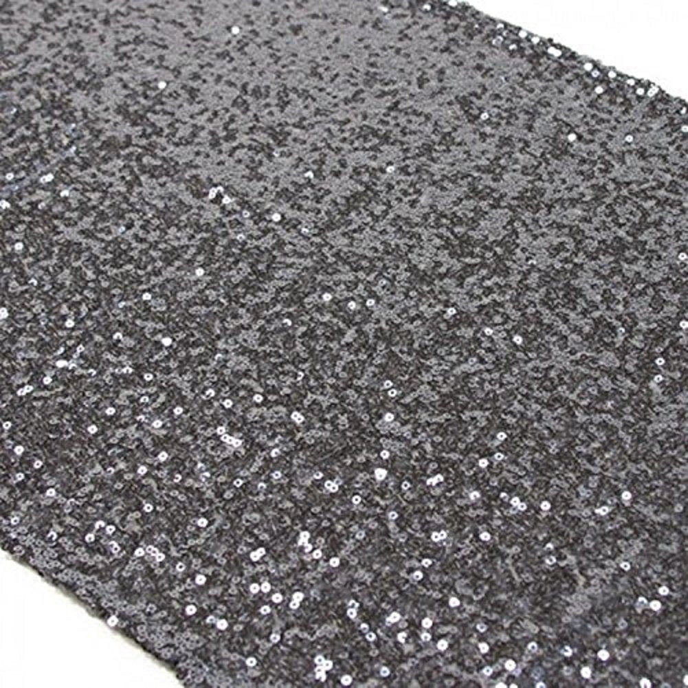 Trlyc Sequin Table Runner - 12X108 Inch Grey Table Runner Glitter Sequin Table Runner For Party Graduation Christmas Holiday Hom