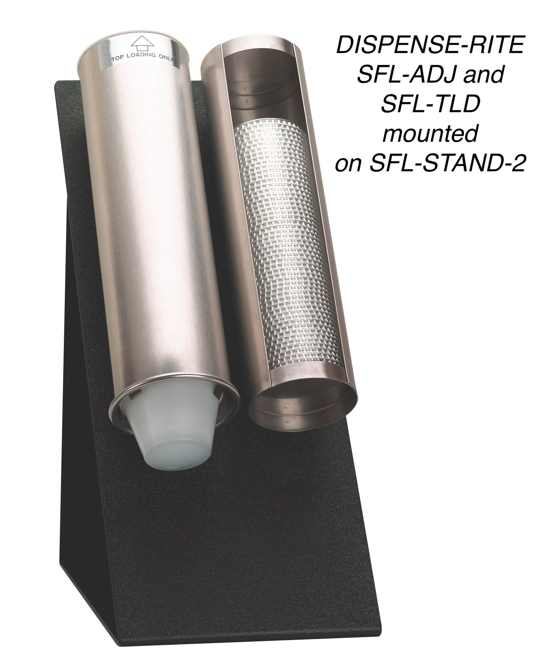 Dispense-Rite SFL-ADJ Surface-Mount Portion Cup Dispenser  Gravity-Feed 2 oz. to 6 oz. Plastic