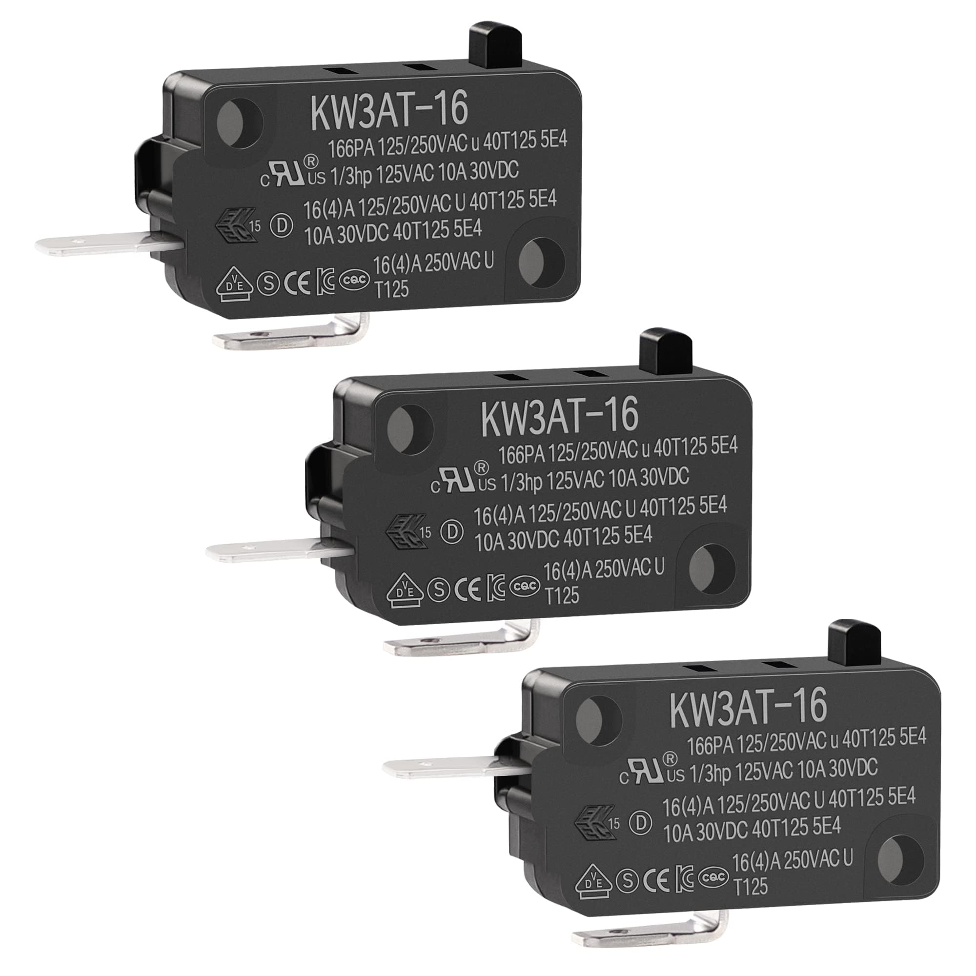 Kw3At-16 Microwave Oven Door Switch 16A 125/250V Door Interloc For Kw3A, Kw3A-16 (2 Open And 1 Closed)