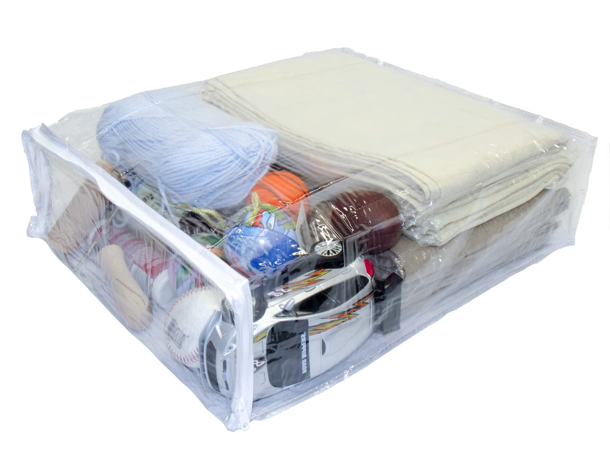 Clear Vinyl Zippered Blanket Storage Bags 15X18X5 Inch Set Of 5
