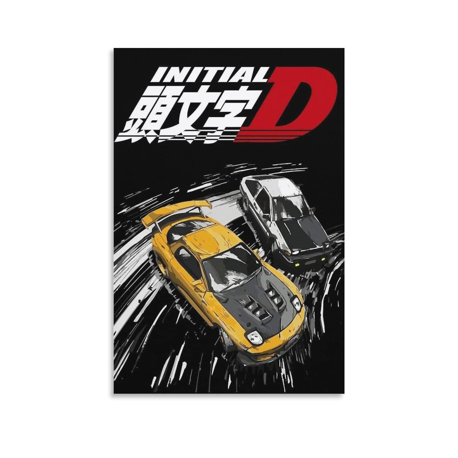 Sipman Initial D Canvas Print Home Decorations Posters For Room Aesthetic Wall Art Poster Unframe 12X18Inch(30X45Cm)