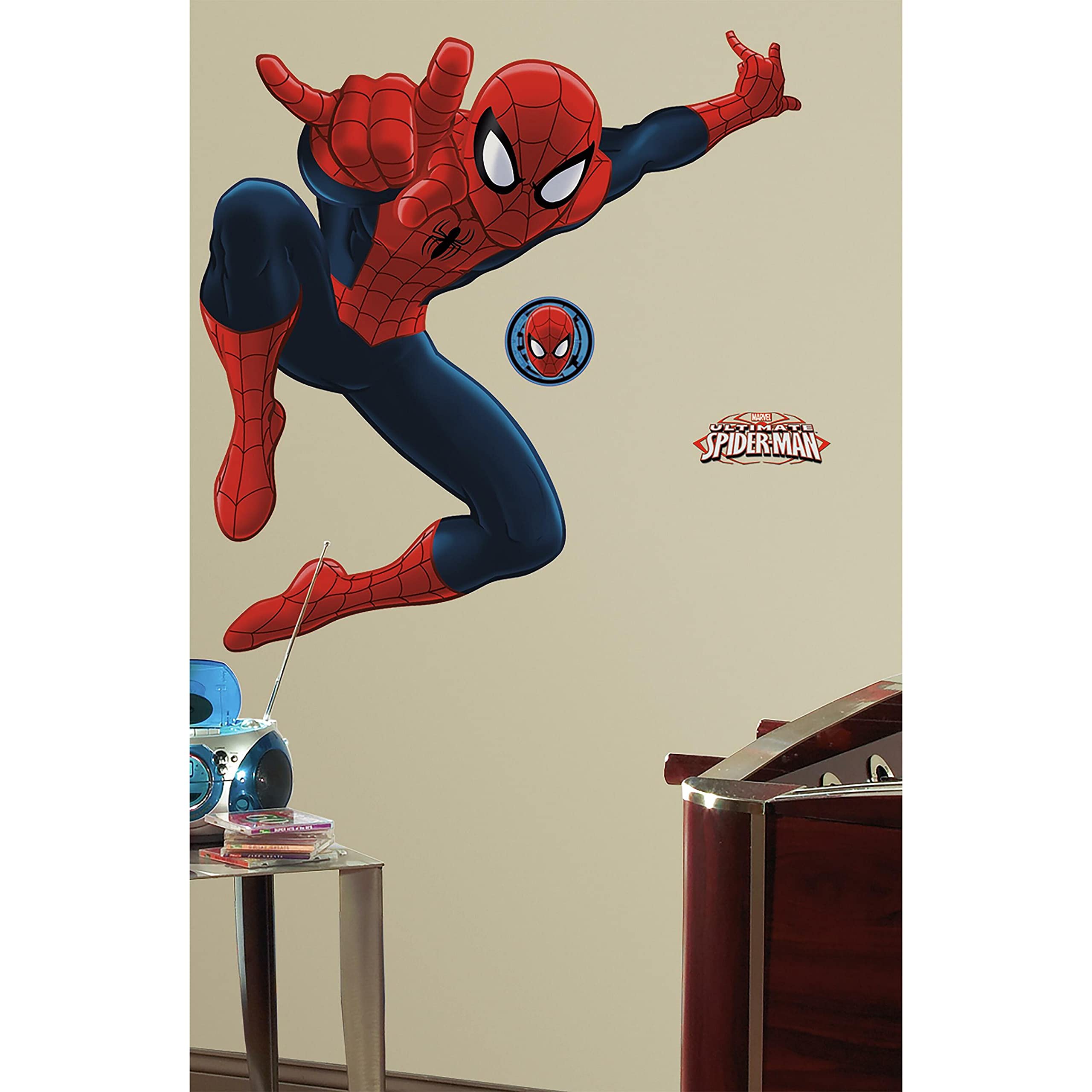 Roommates Marvel Ultimate Spider-Man Giant Peel And Stick Wall Decals By Roommates, Rmk4831Gm, Red, Blue, Yellow