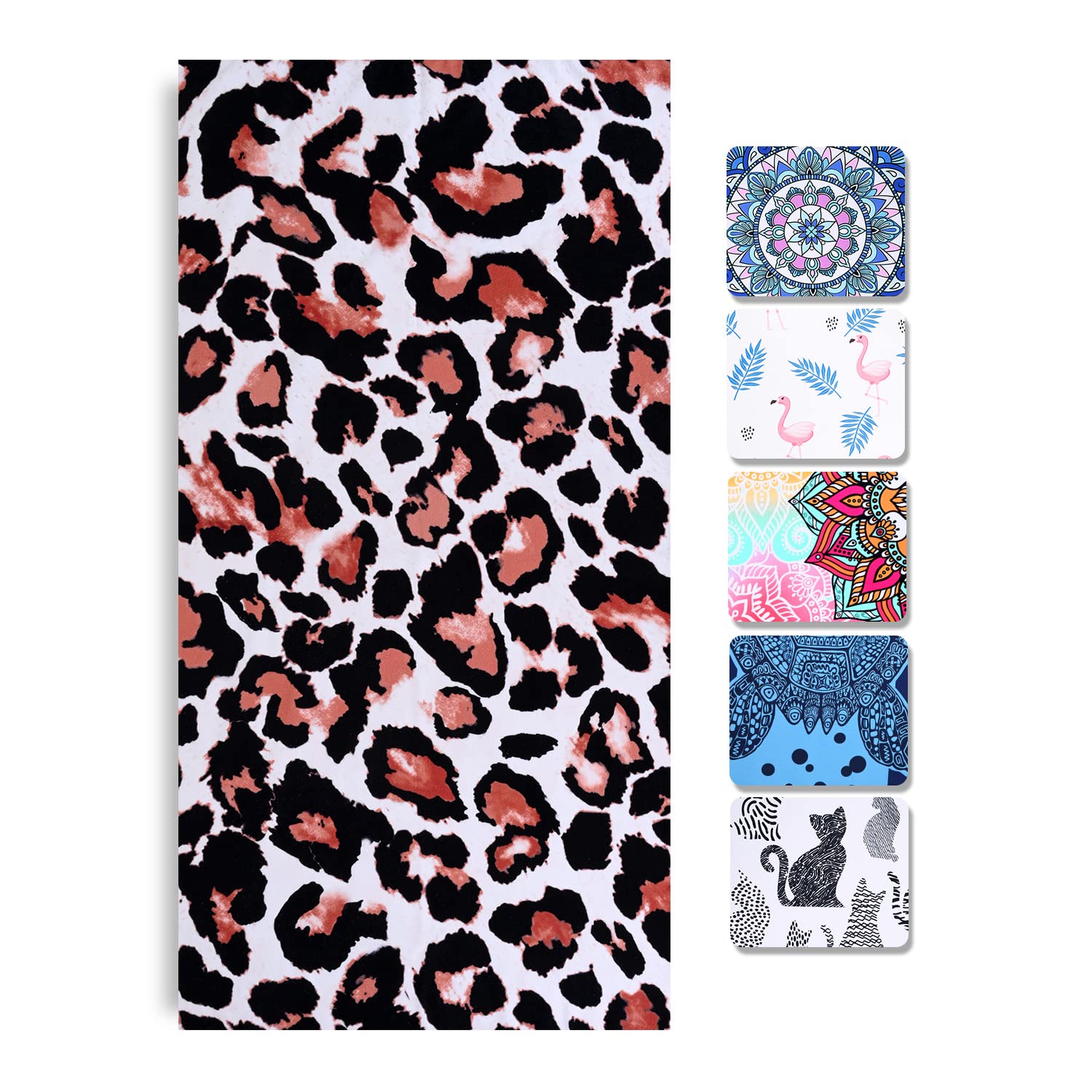 Livilan Leopard Cheetah Print Beach Towel, 30   X60   , Microfiber, Lightweight, Thin, Quick Dry, Sand Proof, Ideal For Swim, Ba