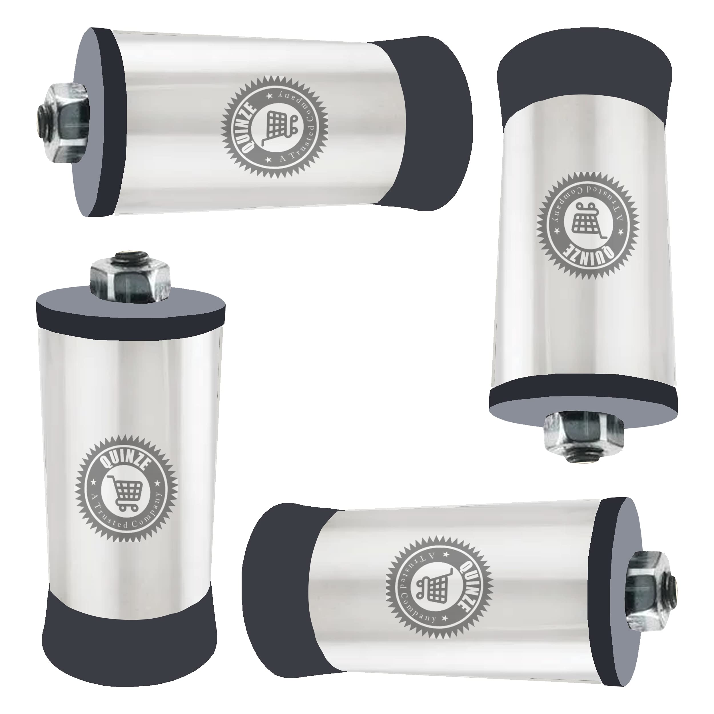 Quinze Stainless Steel Lpg Gas Stove Legs With Inner Stainless Steel Nut - Bolt And Plastic Base (Grey) - Set Of 4 Pieces