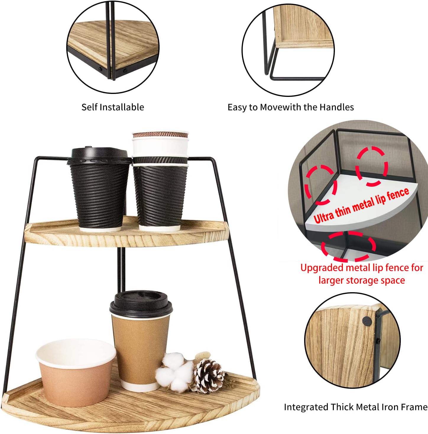 2 Tier Bathroom Counter Organizer,Standing Rack Cosmetic Holder,Wood Bathroom Organizer,Vanity Organizer Bathroom Counter Tray,F