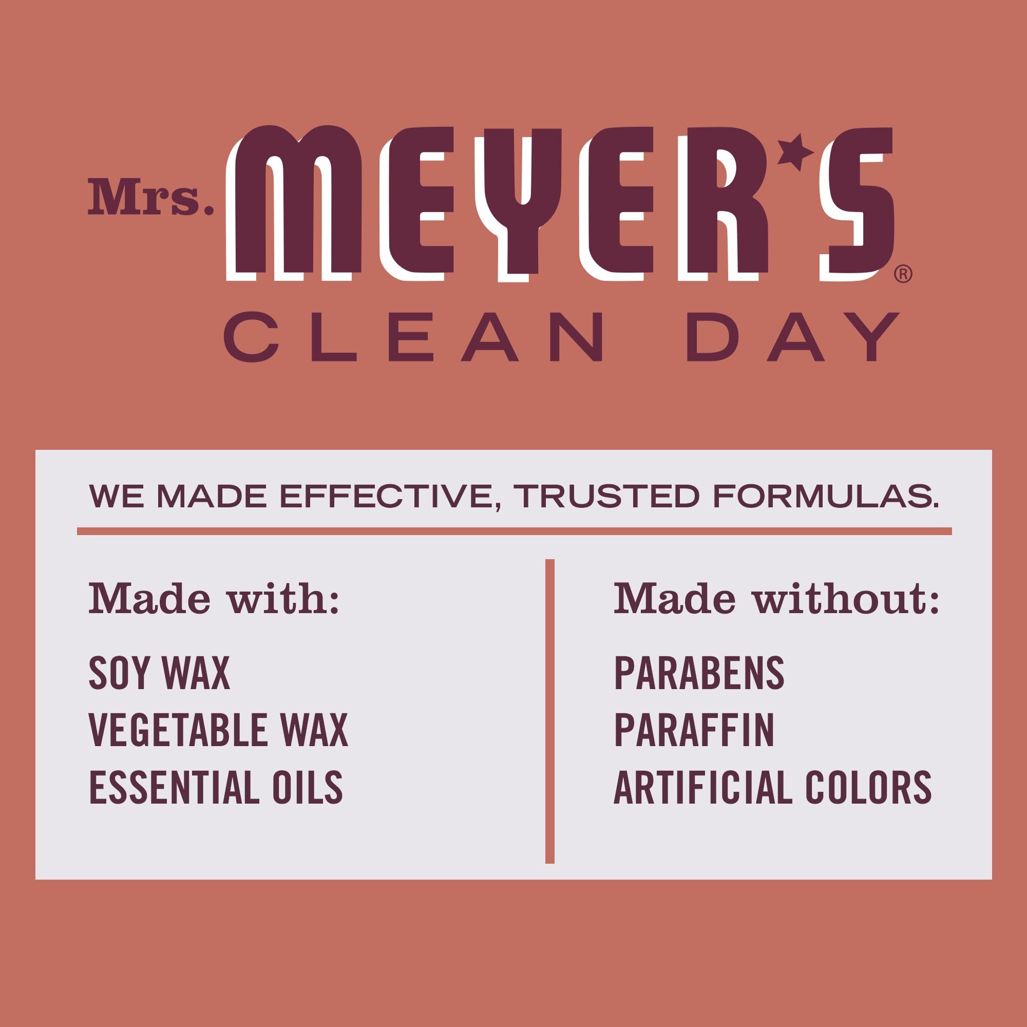 MRS. MEYER'S CLEAN DAY Scented Soy Candle, Large, Fall Leaves Scent, 7.2 oz